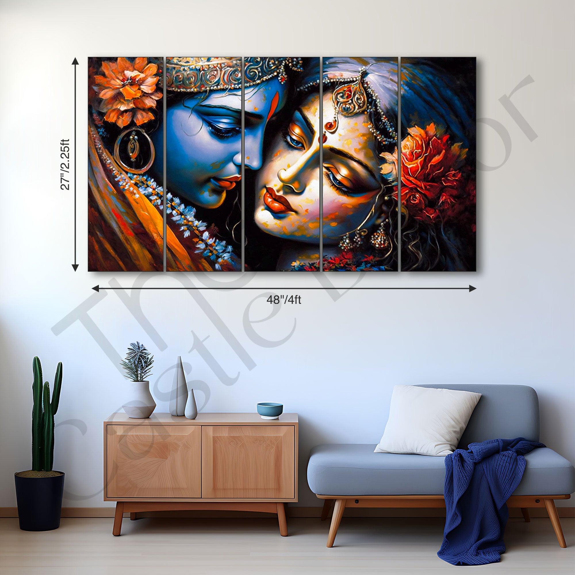Radha Krishna Painting with frame Big Size Wall Art for living room,Bedroom,Drawing room,Hotels