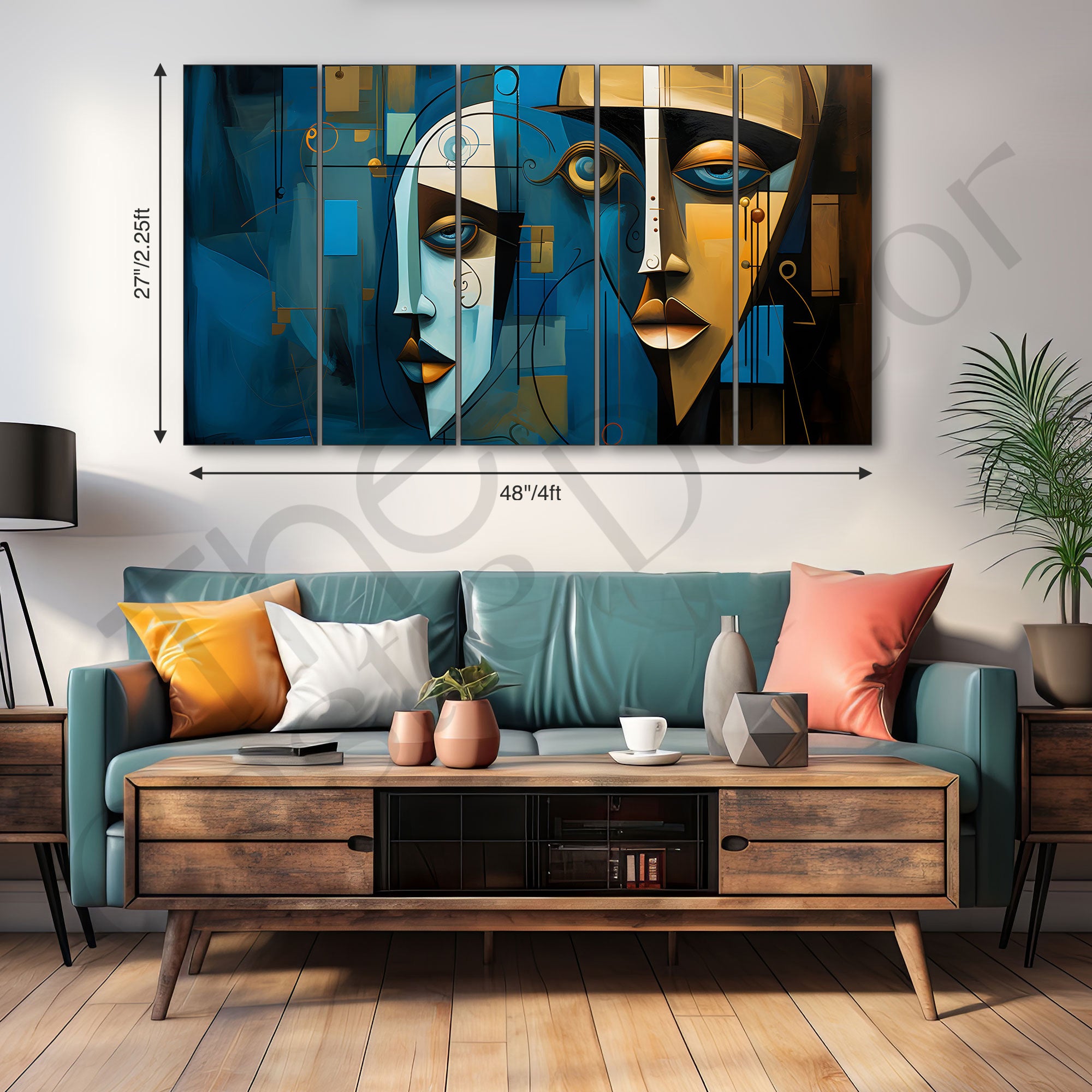 Woman Abstract Painting with frame Big Size Wall Art for living room,Bedroom,Drawing room,Hotels