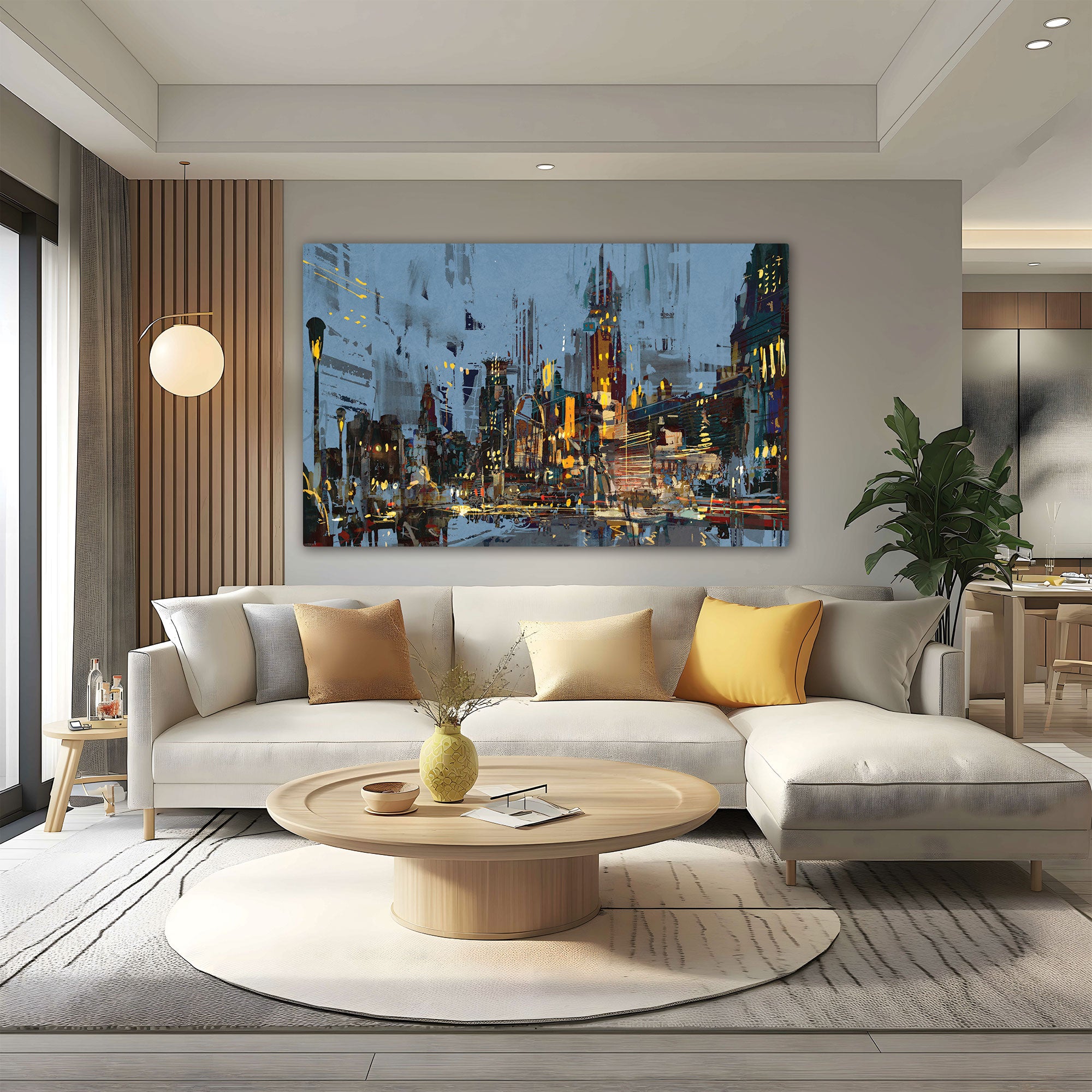 CityAbstract Canvas painting with frame Big Size Wall Art for living room,Bedroom,Drawing room,Hotels