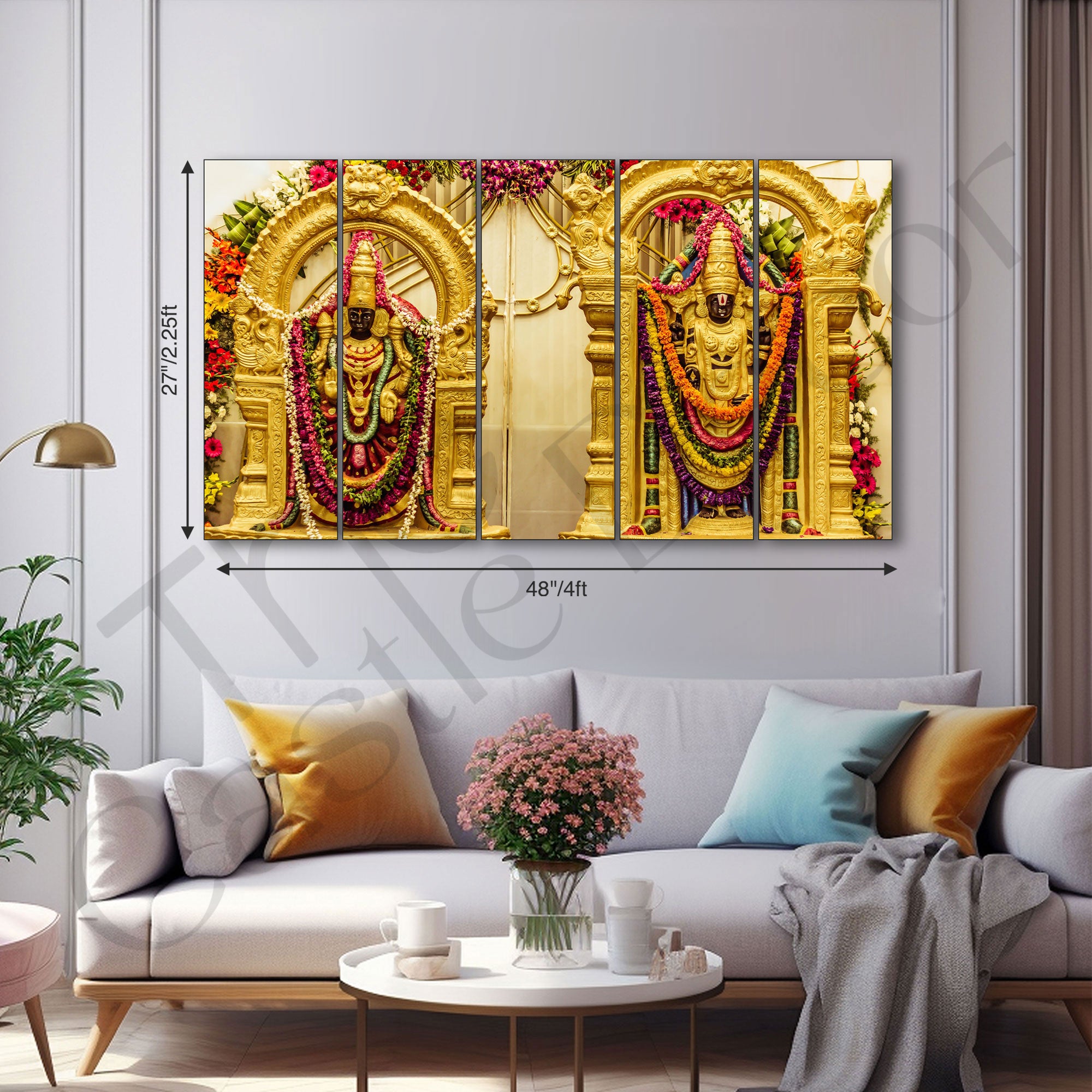 Thirupathi Balaji Painting with frame Big Size Wall Art for living room,Bedroom,Drawing room,Hotels