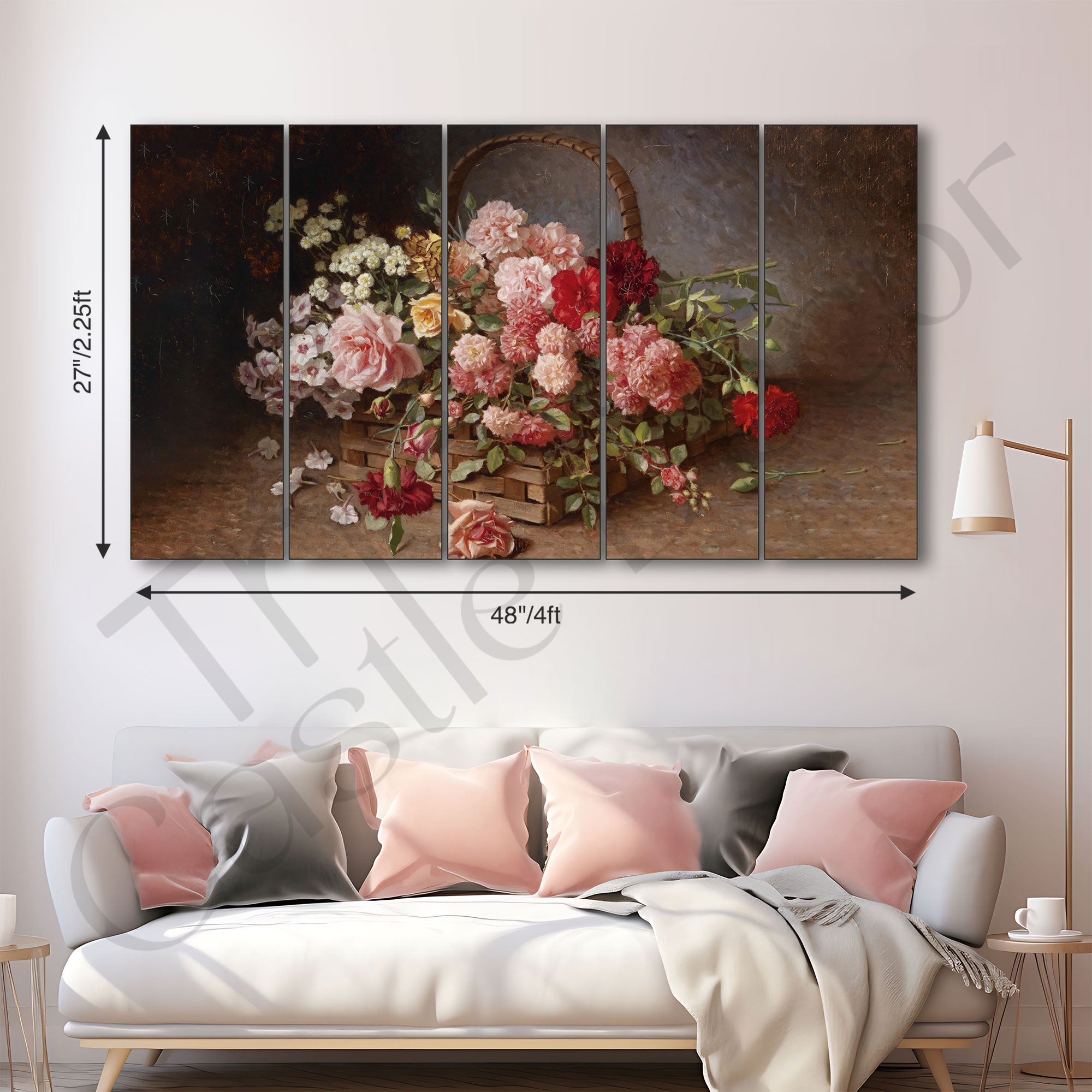 Flowers Painting with frame Big Size Wall Art for living room,Bedroom,Drawing room,Hotels