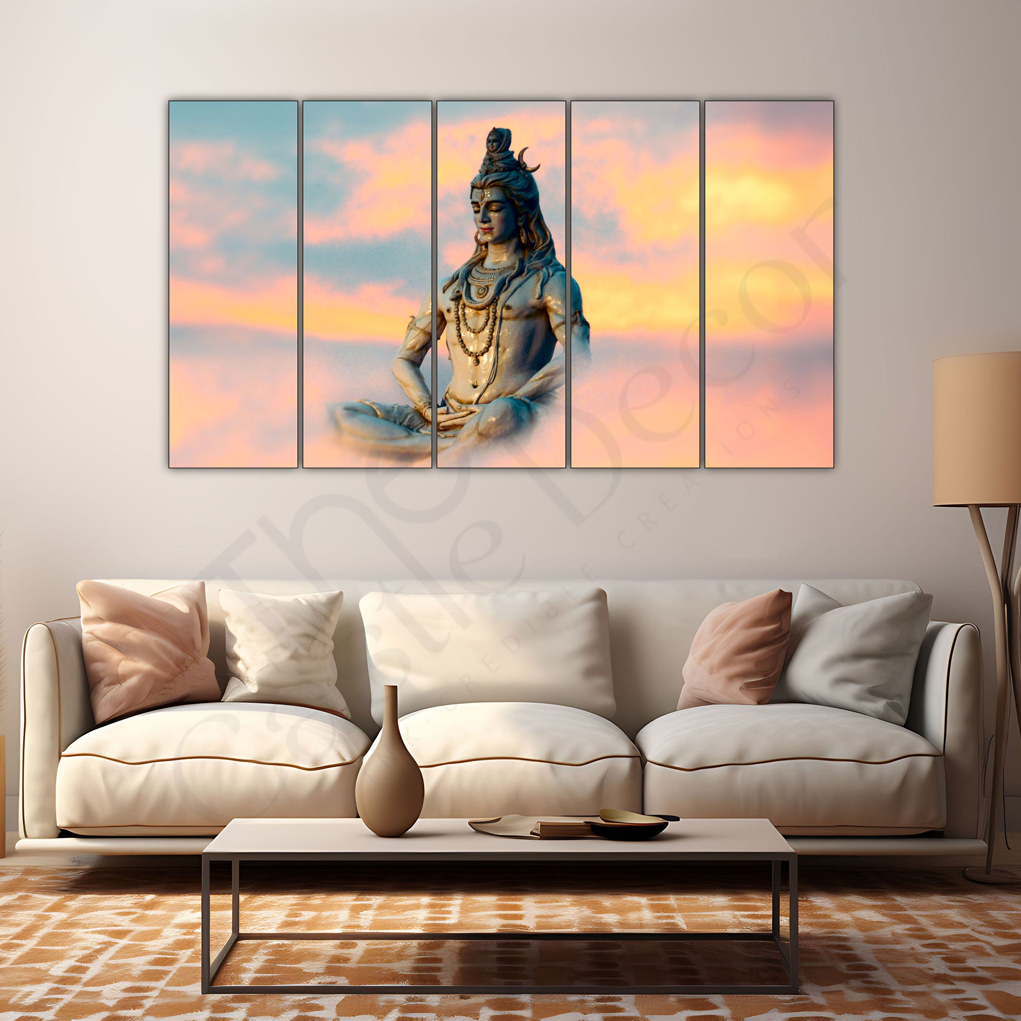 Lord Shiva Painting with frame Big Size Wall Art for living room,Bedroom,Drawing room,Hotels