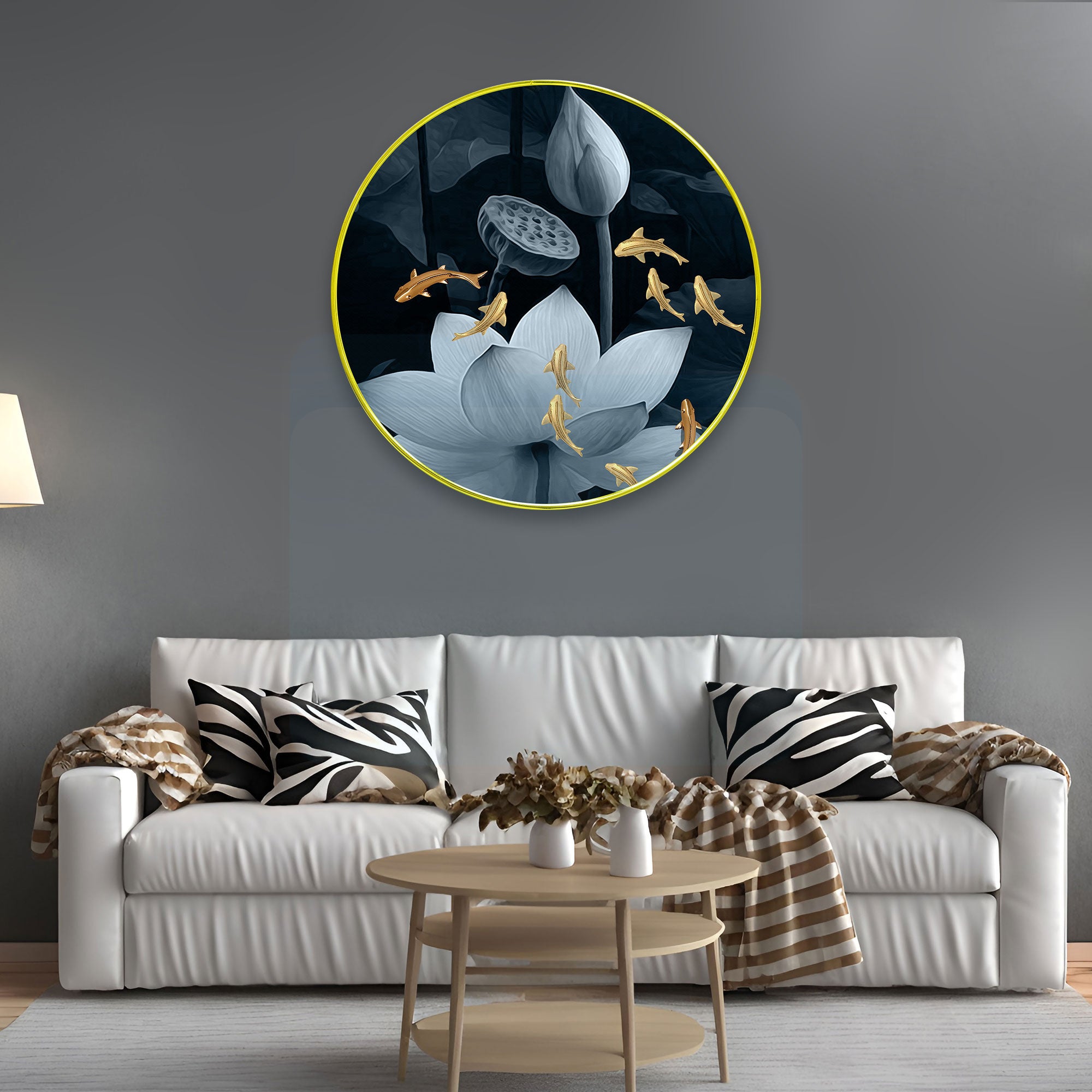 Fishes Sparkle Wooden Wall Plate for Home Decoration Art-10