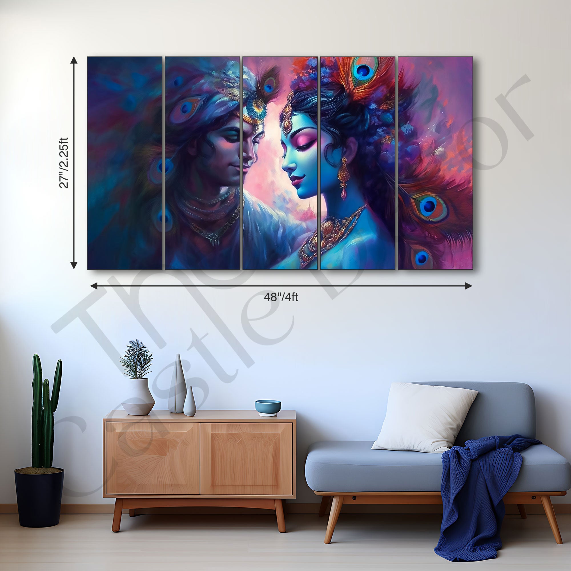 Radha Krishna Painting with frame Big Size Wall Art for living room,Bedroom,Drawing room,Hotels