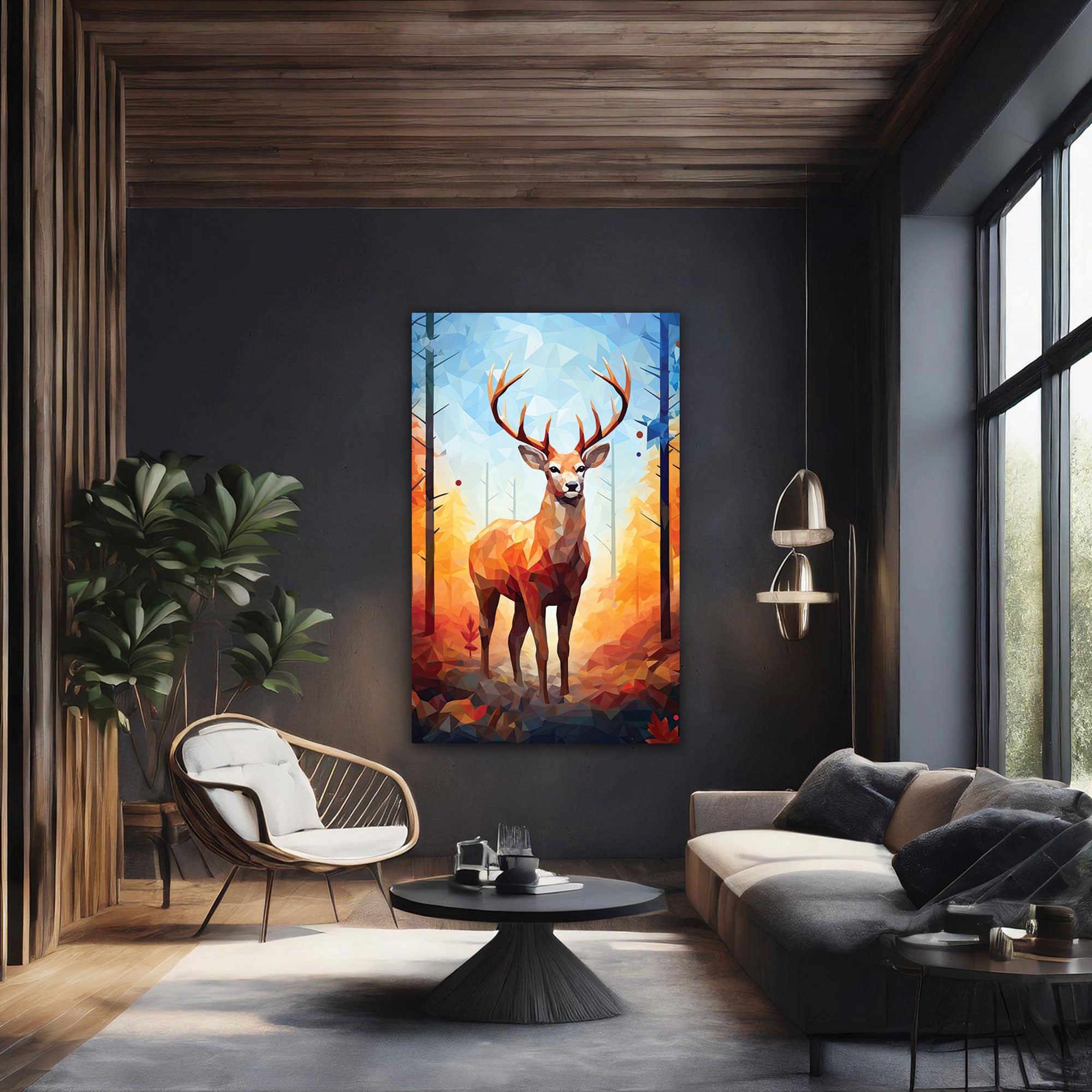DeerAbstract Canvas painting with frame Big Size Wall Art for living room,Bedroom,Drawing room,Hotels