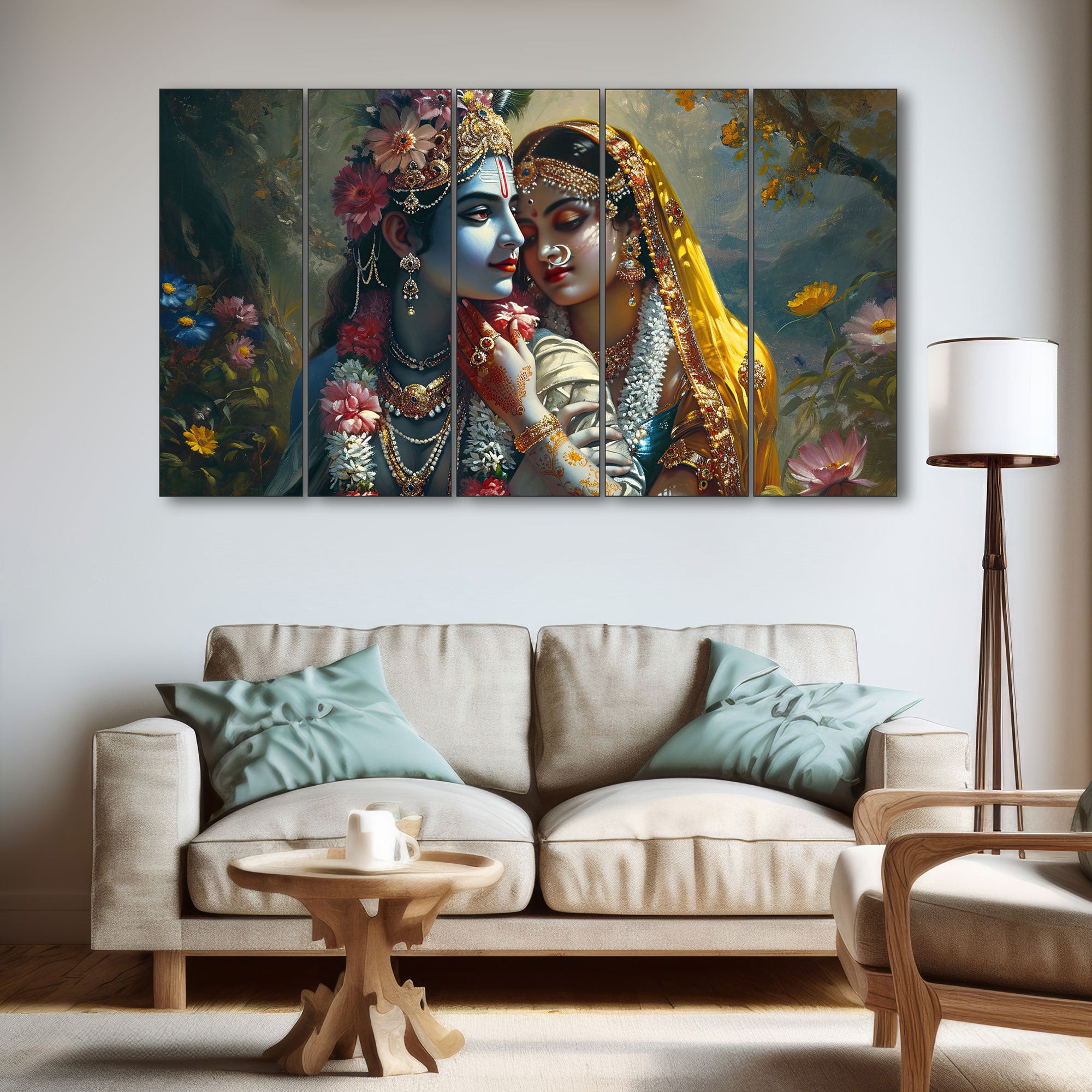 Radha Krishna Painting with frame Big Size Wall Art for living room,Bedroom,Drawing room,Hotels