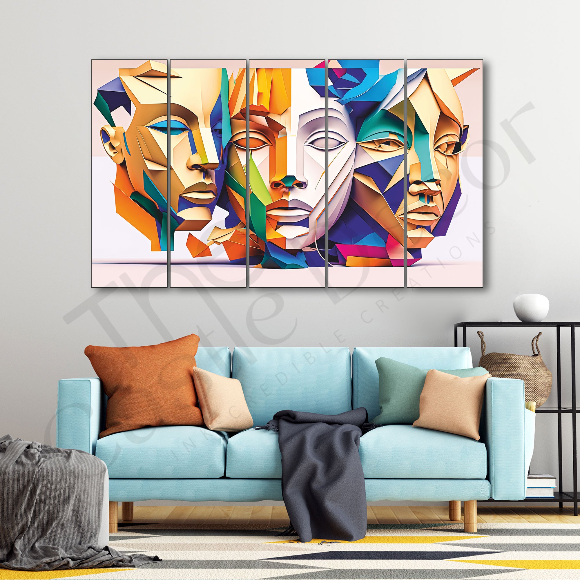The Castle Decor Abstract art Face painting with frame Big Size Wall art for living room,Bedroom,Drawing room,Hotels-Wooden Framed-Digital Paintingme Big Size Wall Art for living room,Bedroom,Drawing room,Hotels