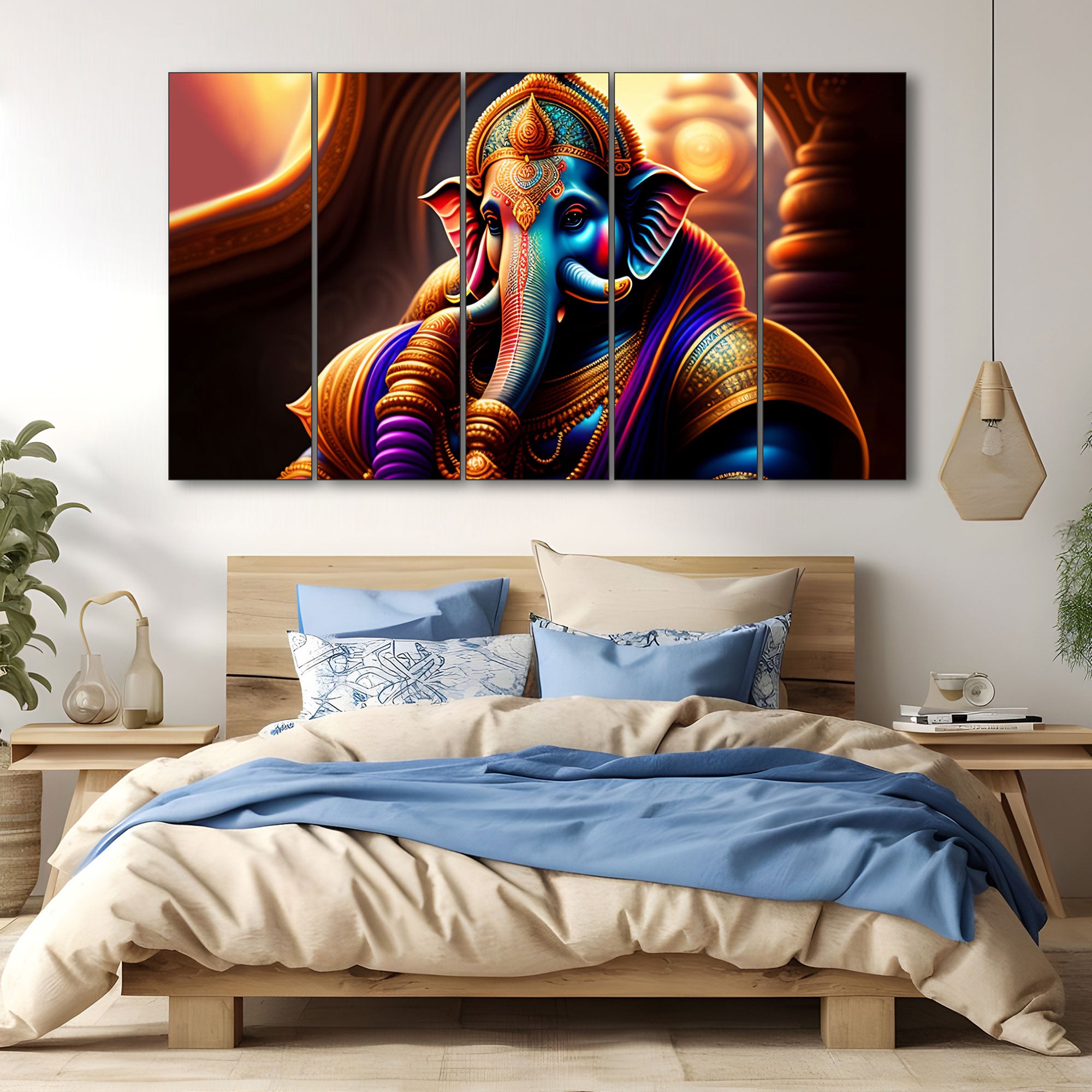 Lord Ganesha Painting with frame Big Size Wall Art for living room,Bedroom,Drawing room,Hotels