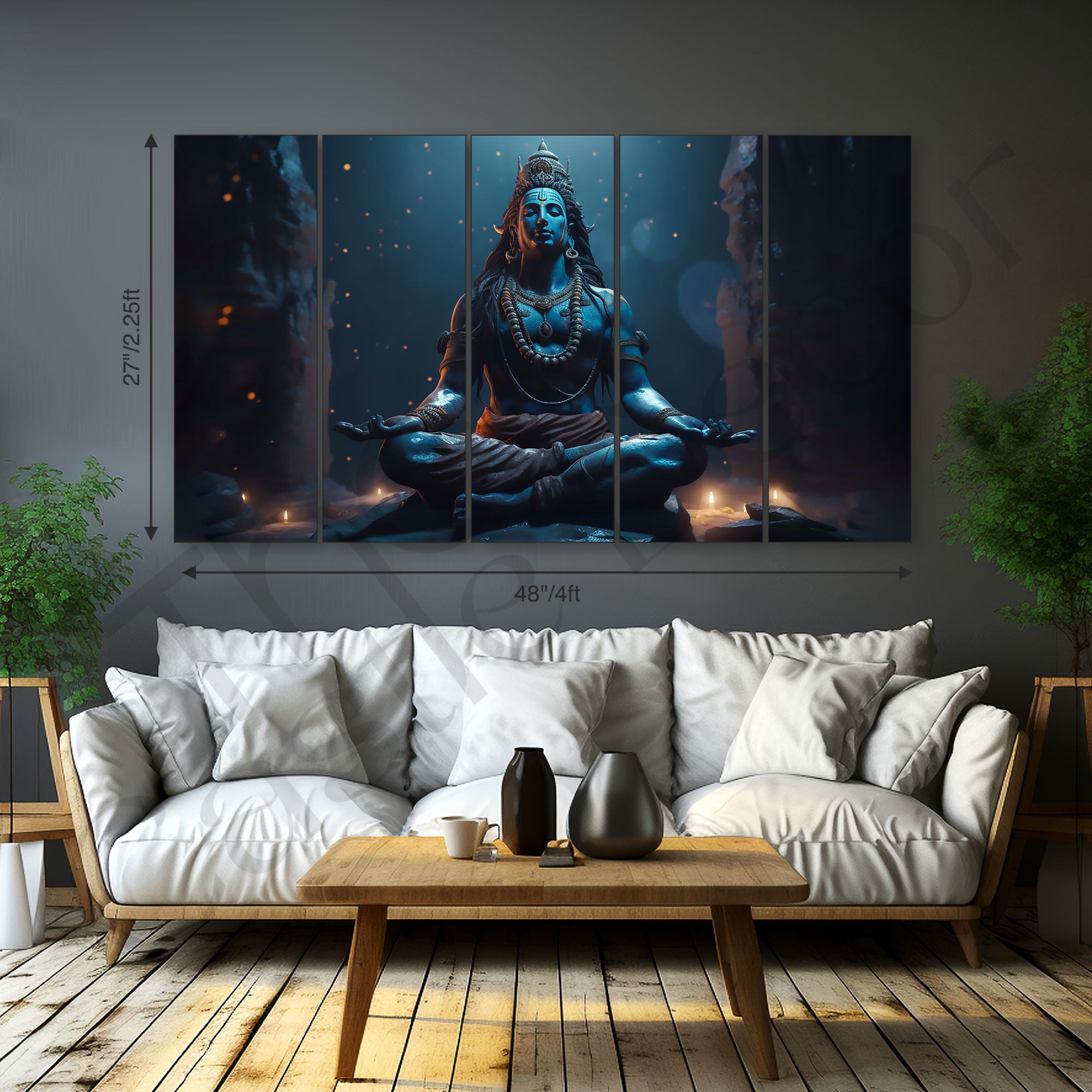 Lord Shiva Painting with frame Big Size Wall Art for living room,Bedroom,Drawing room,Hotels