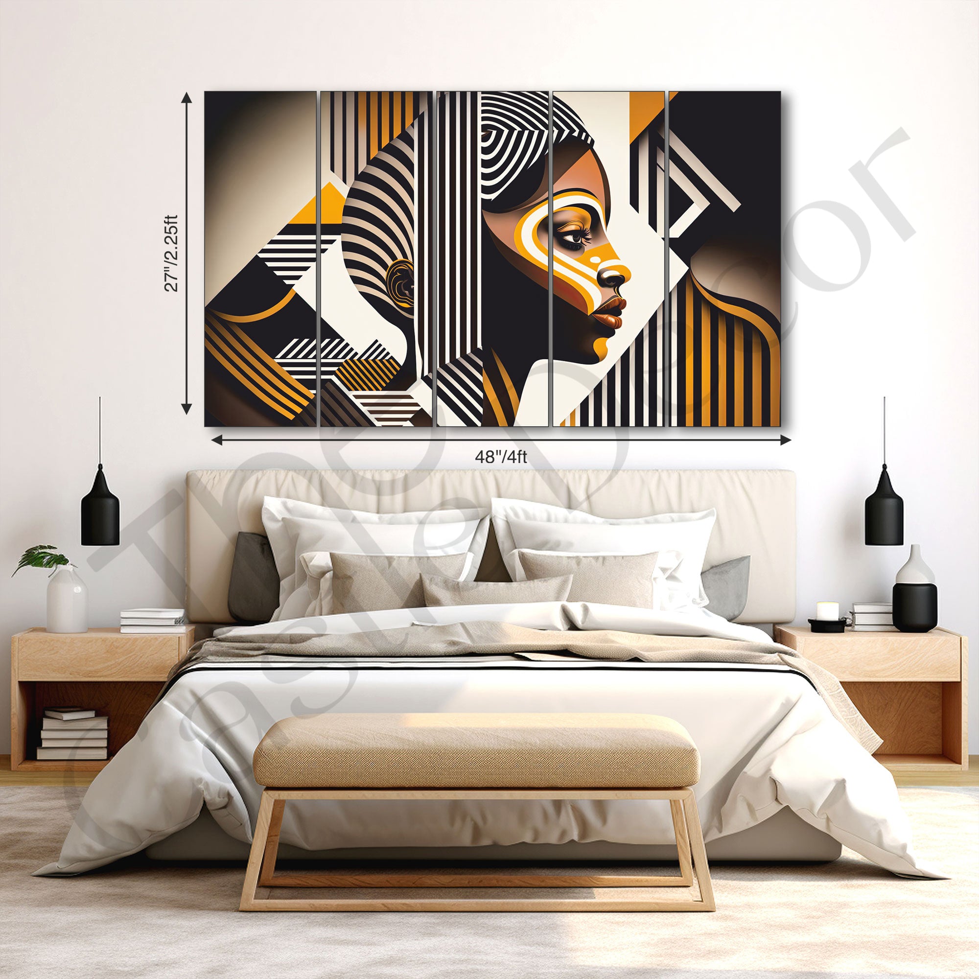 Woman Abstract Painting with frame Big Size Wall Art for living room,Bedroom,Drawing room,Hotels