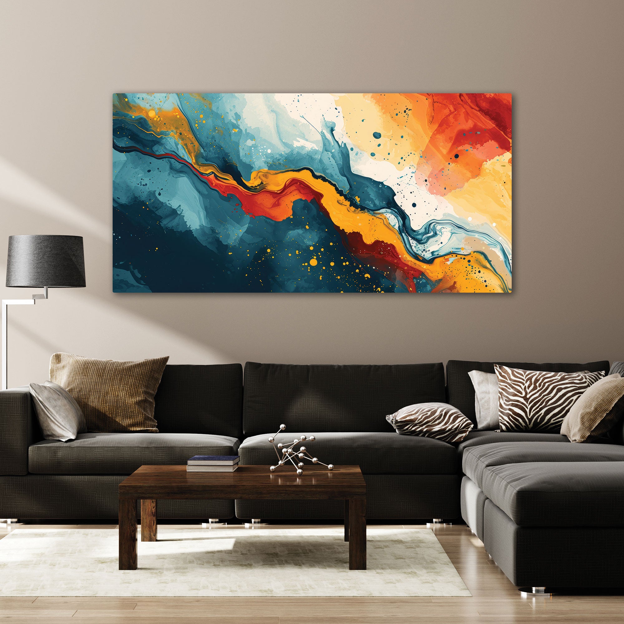 Abstract Canvas painting with frame Big Size Wall Art for living room,Bedroom,Drawing room,Hotels