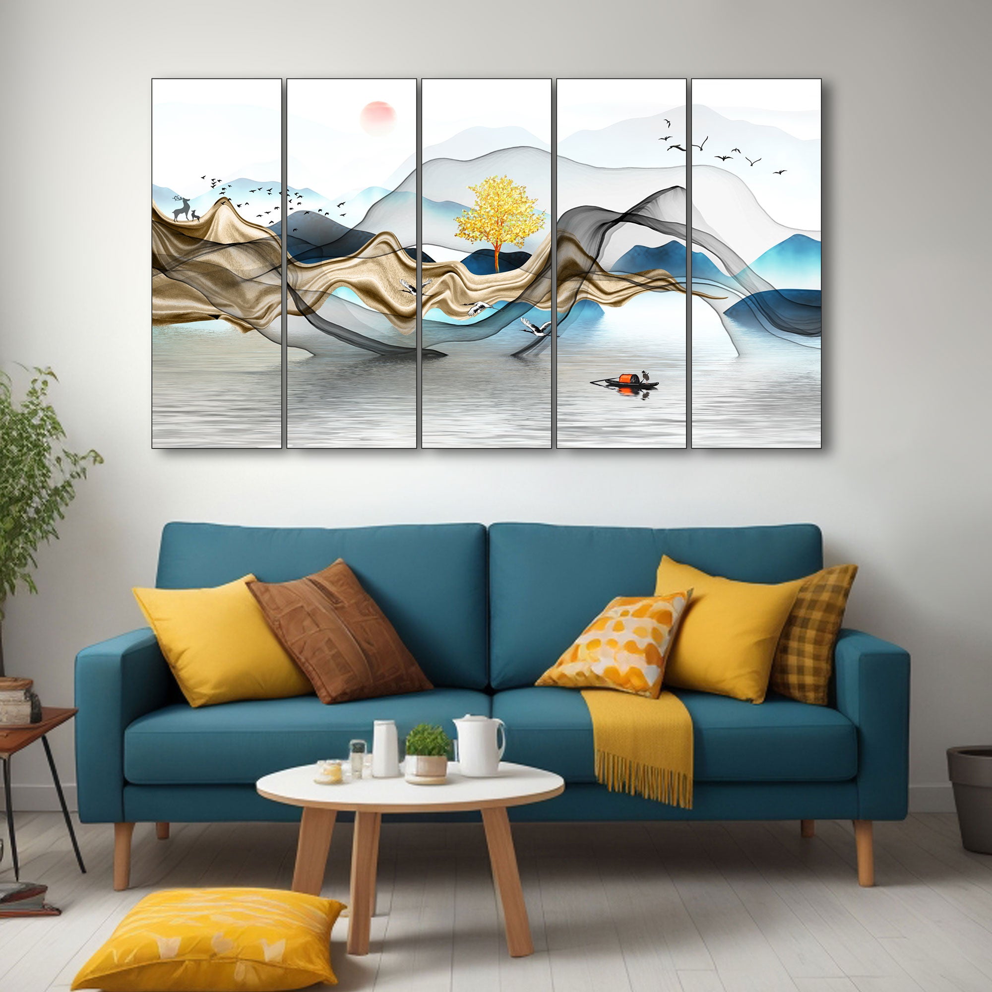 Nature Painting with frame Big Size Wall Art for living room,Bedroom,Drawing room,Hotels