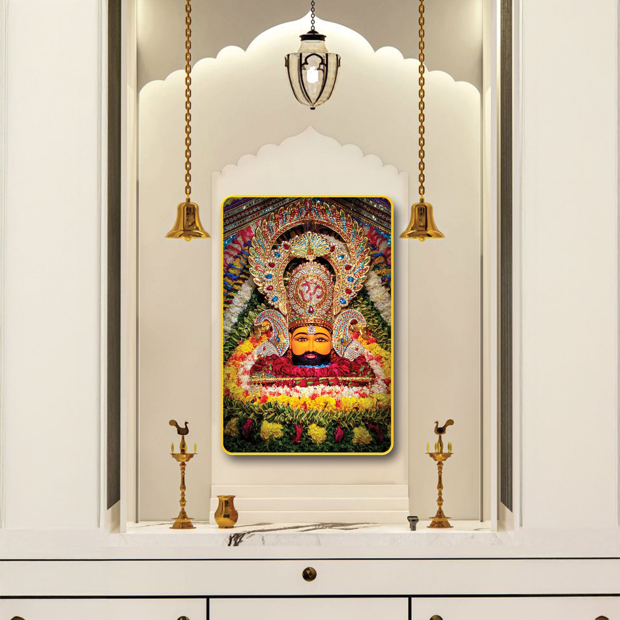 The Castle Decor Khatu Shyam Ji Maharaj Wall Frame | Spiritual Hindu God Photo | Religious Wall Art for Home Temple, Office & Gift Decor 20X30 Inches