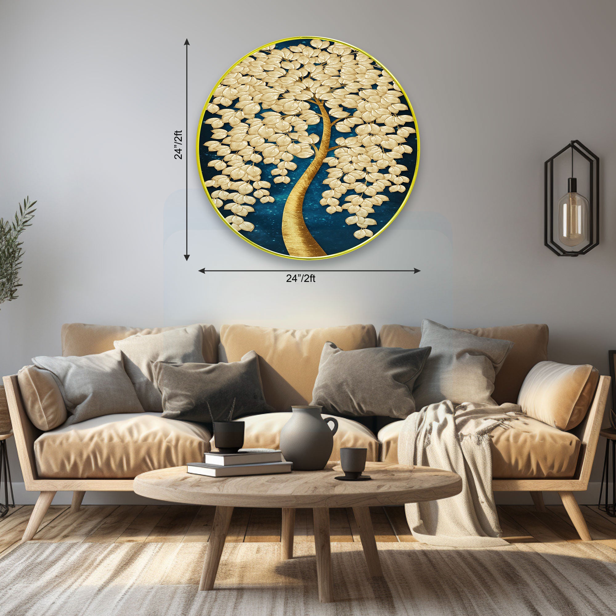 Trees Sparkle Wooden Wall Plate for Home Decoration Art-34
