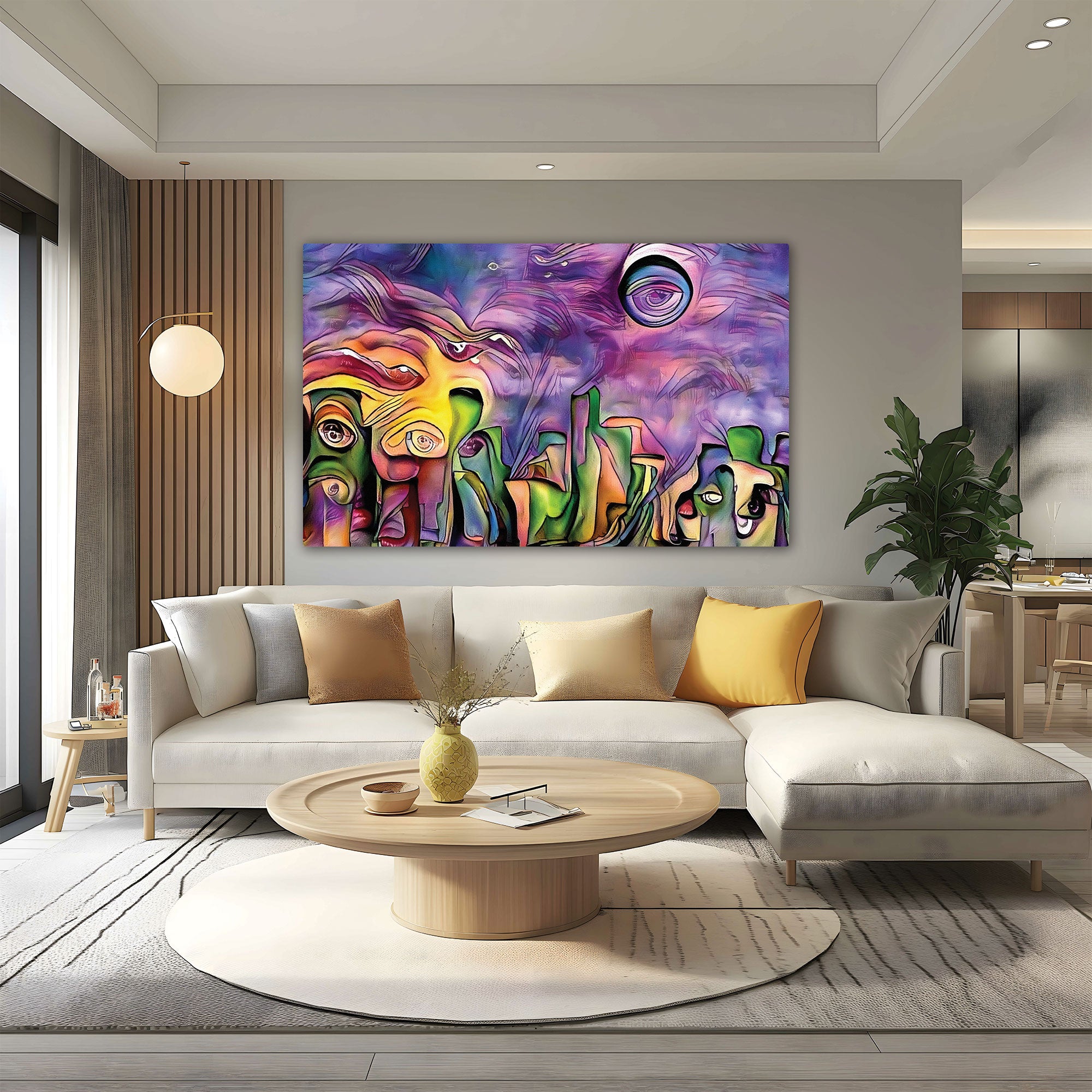 Swirly shapesAbstract Canvas painting with frame Big Size Wall Art for living room,Bedroom,Drawing room,Hotels
