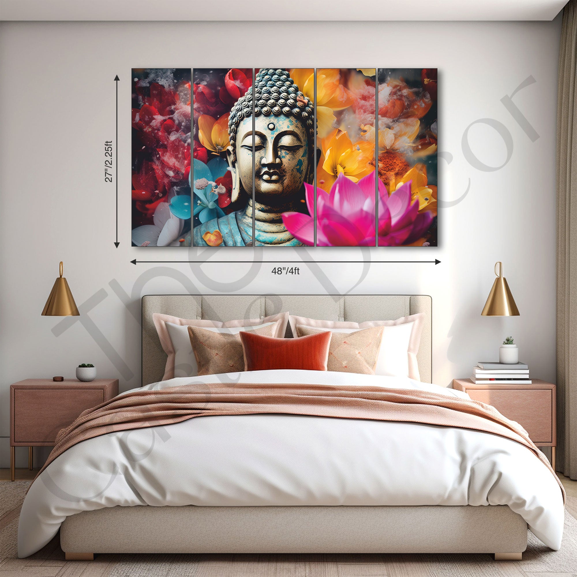 Lord Budha Painting with frame Big Size Wall Art for living room,Bedroom,Drawing room,Hotels