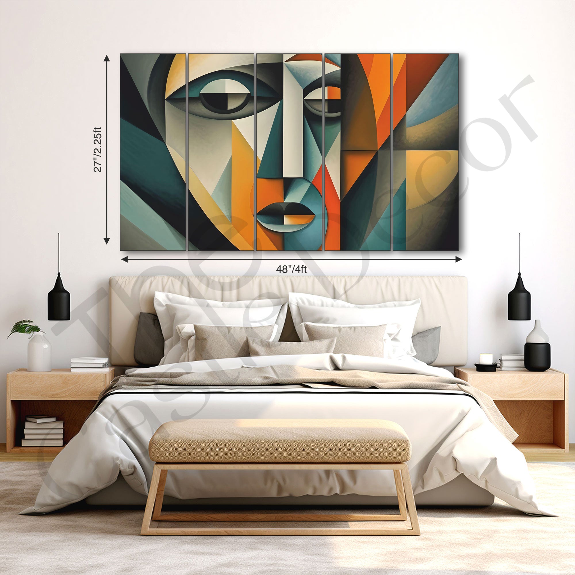 Woman Abstract Painting with frame Big Size Wall Art for living room,Bedroom,Drawing room,Hotels