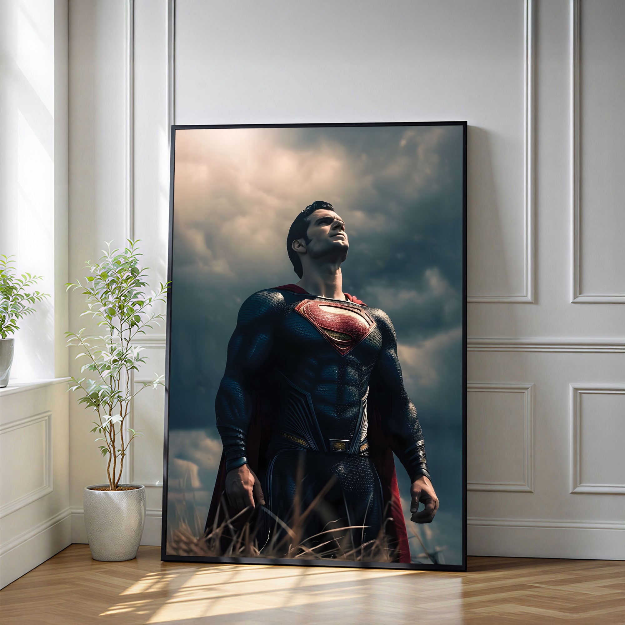 The Castle Decor Superhero Power Pose Wall Art, Inspirational Strength Abstract Artwork with Premium Sparkle Finish, 20×30 Inch Wall Décor for Bedroom & Office