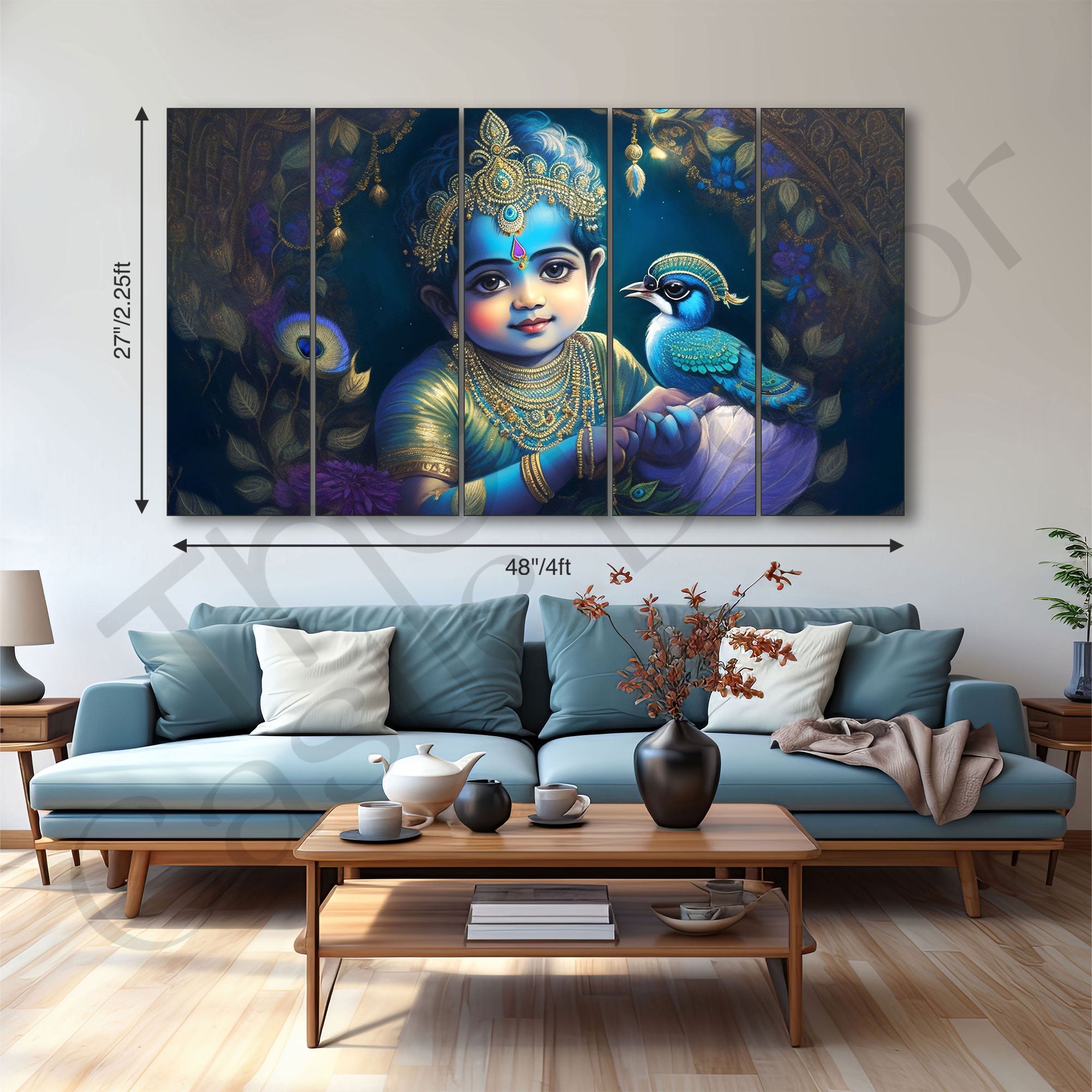 Bal Gopal Painting with frame Big Size Wall Art for living room,Bedroom,Drawing room,Hotels