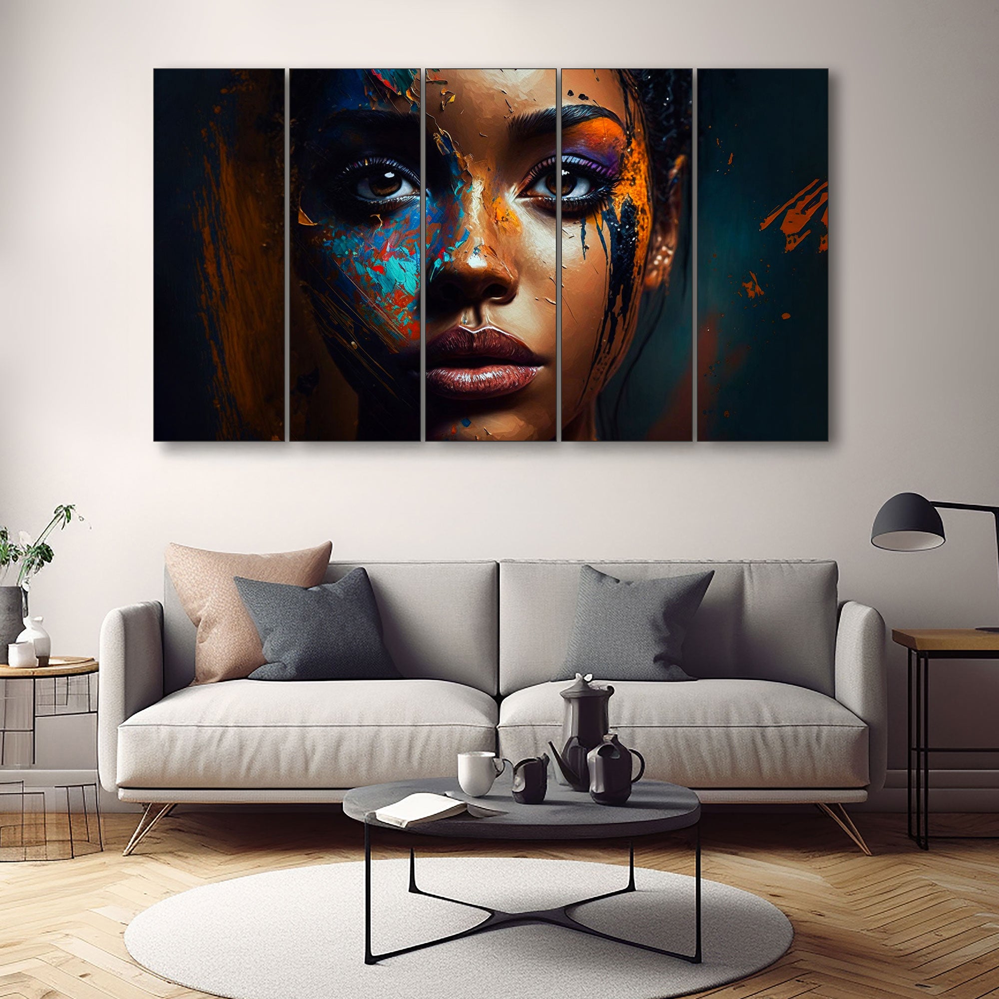 Woman Abstract Painting with frame Big Size Wall Art for living room,Bedroom,Drawing room,Hotels
