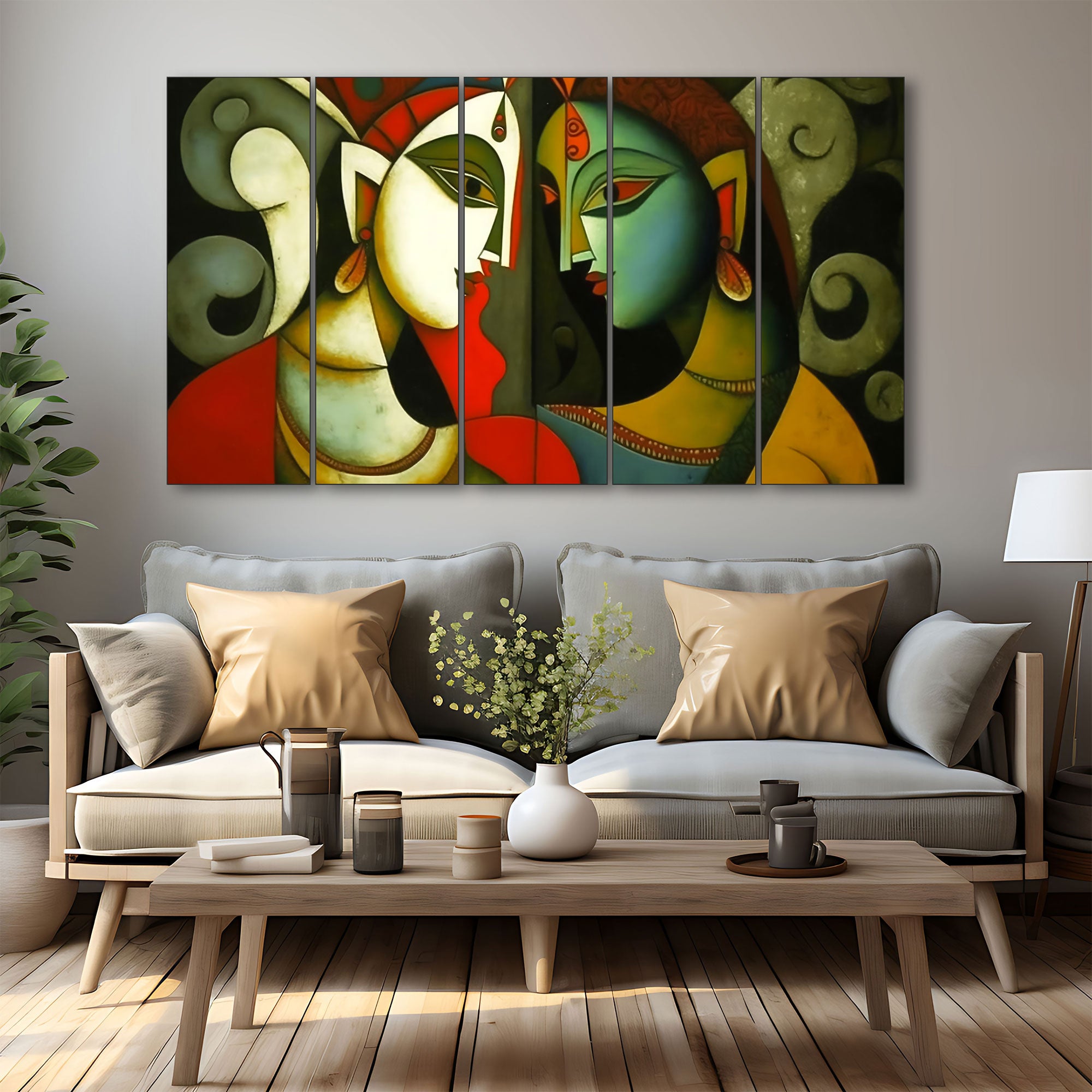 Radha Krishna Painting with frame Big Size Wall Art for living room,Bedroom,Drawing room,Hotels