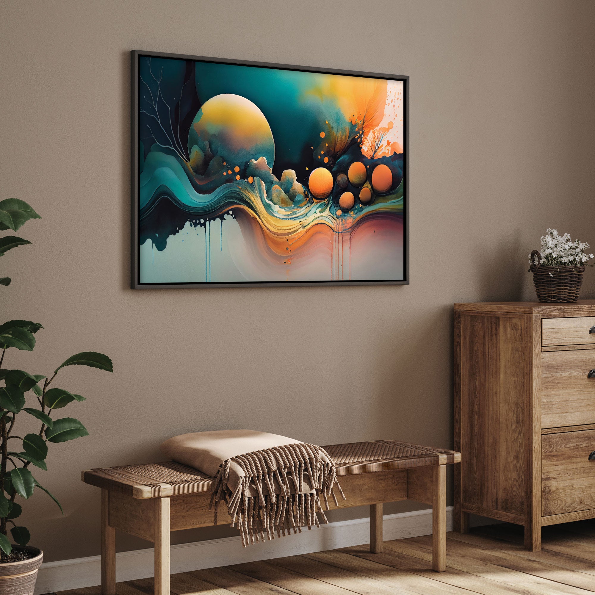 Multicolor Canvas painting with frame Big Size Wall Art for living room,Bedroom,Drawing room,Hotels
