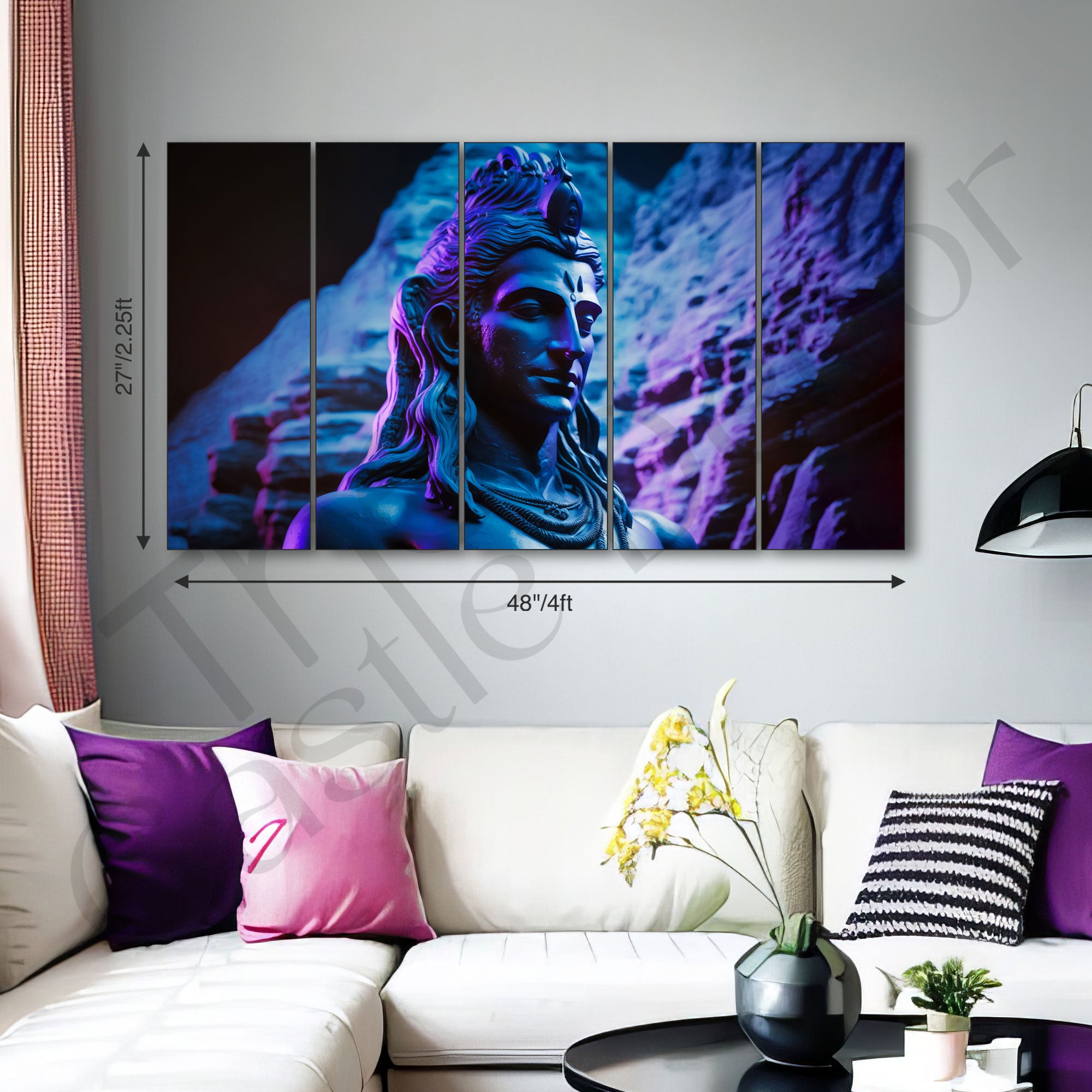 Lord Shiva Painting with frame Big Size Wall Art for living room,Bedroom,Drawing room,Hotels