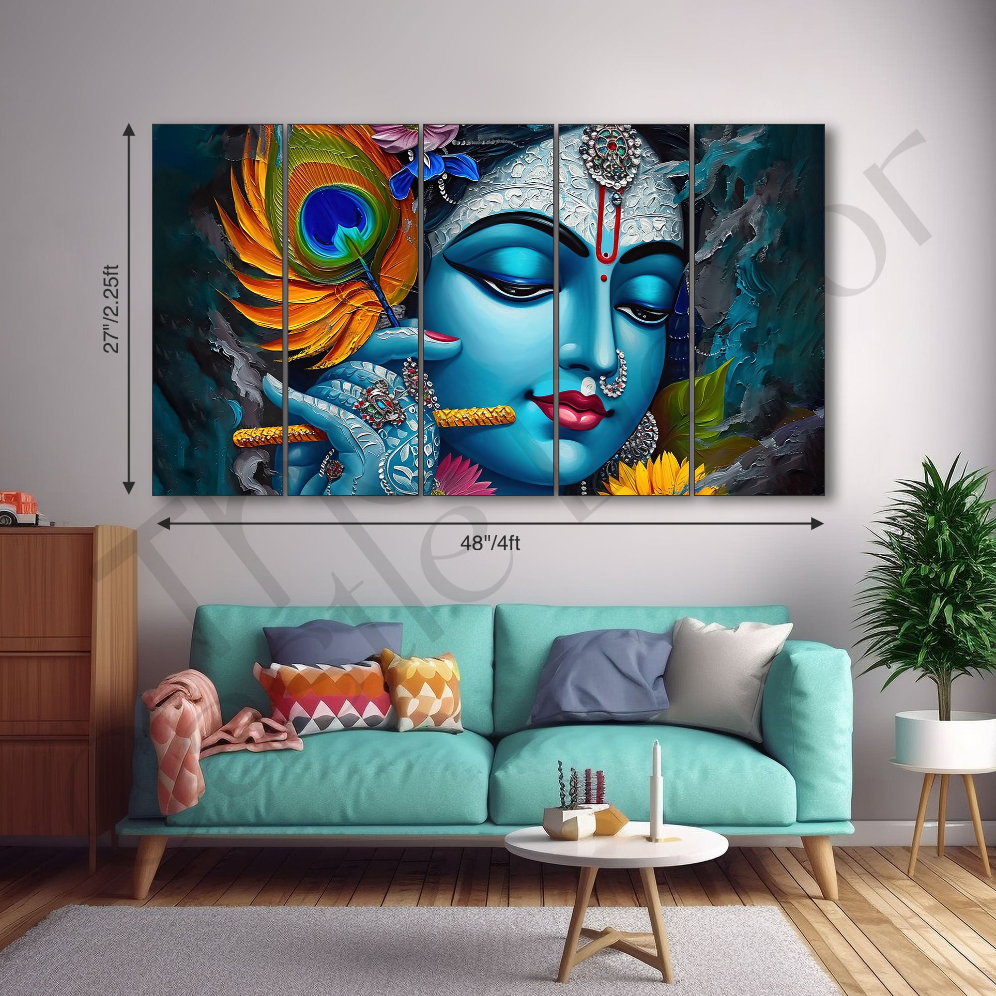 Radha Krishna Painting with frame Big Size Wall Art for living room,Bedroom,Drawing room,Hotels