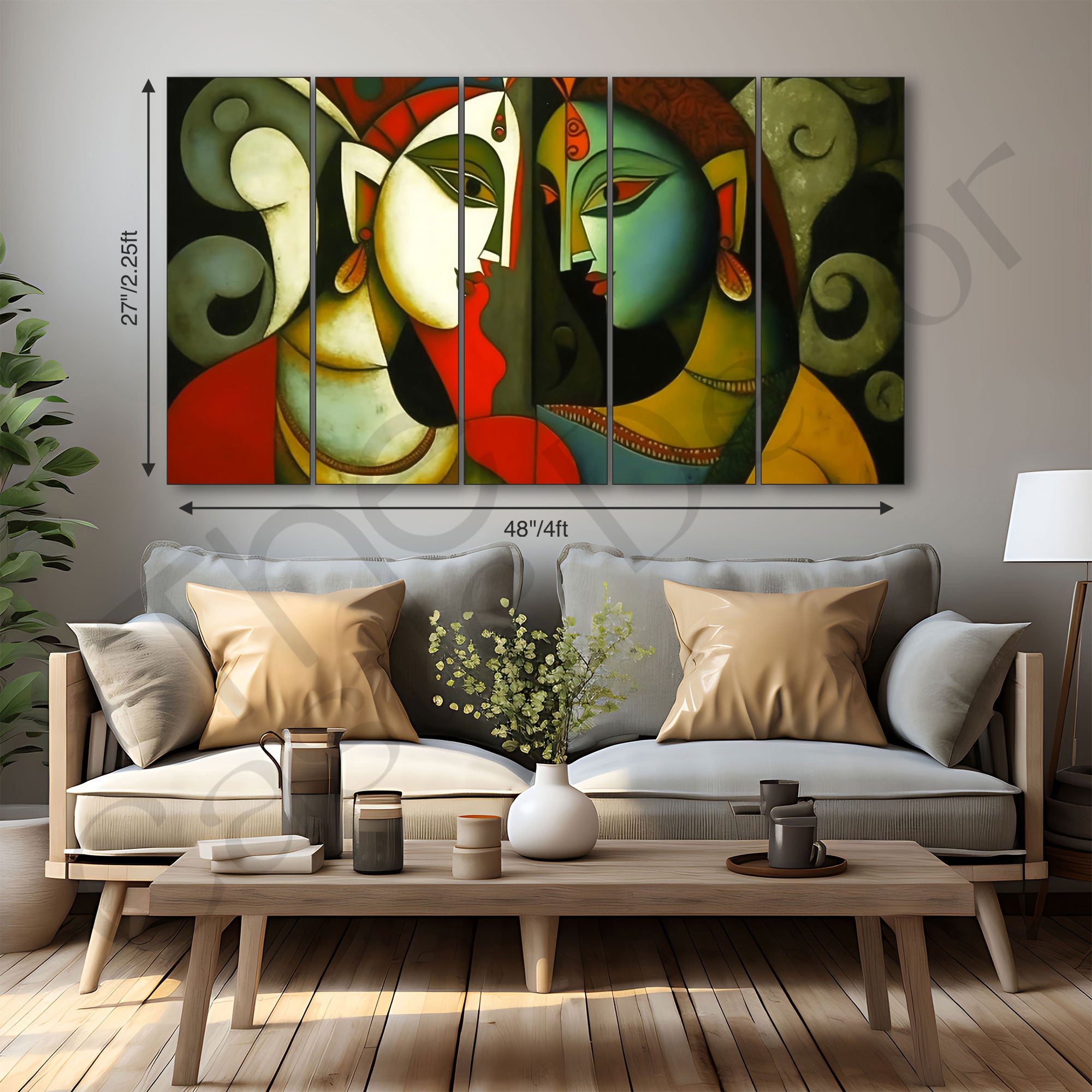 Radha Krishna Painting with frame Big Size Wall Art for living room,Bedroom,Drawing room,Hotels