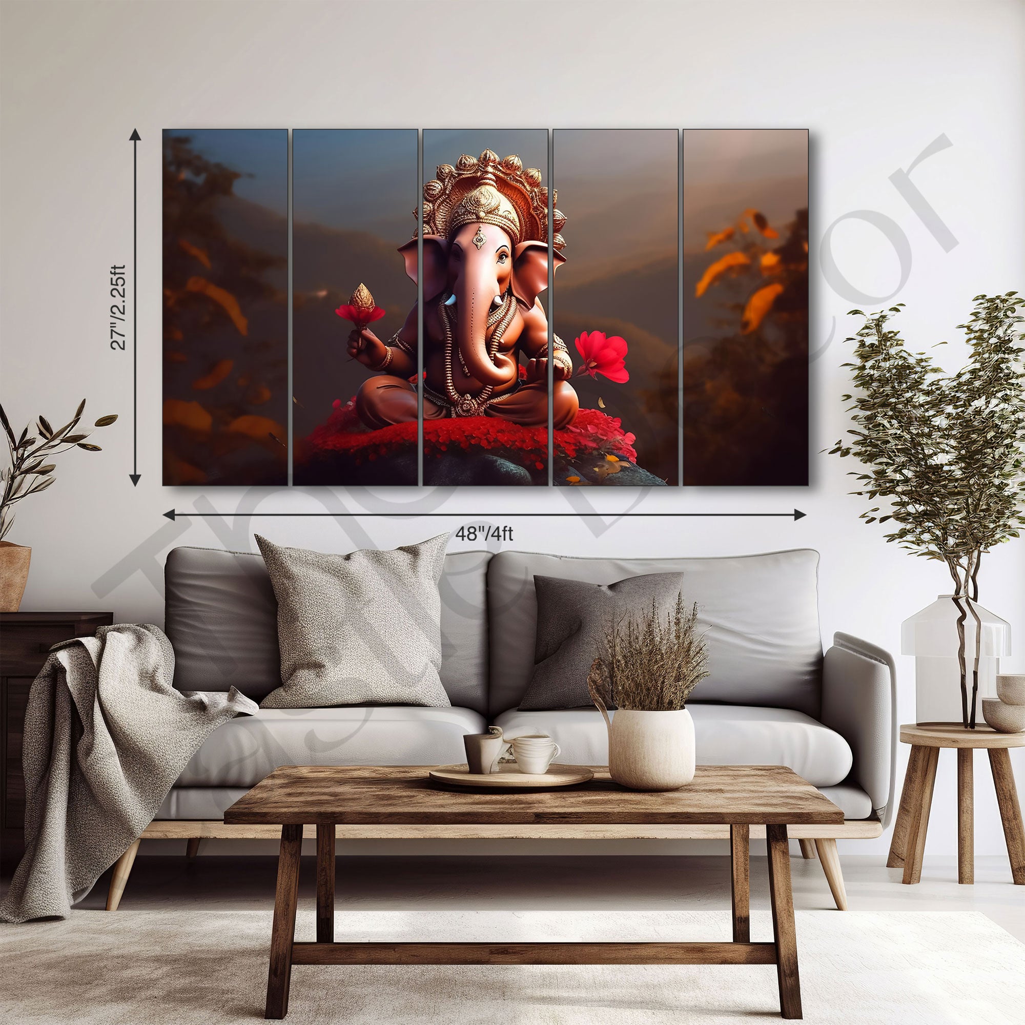Lord Ganesha Painting with frame Big Size Wall Art for living room,Bedroom,Drawing room,Hotels