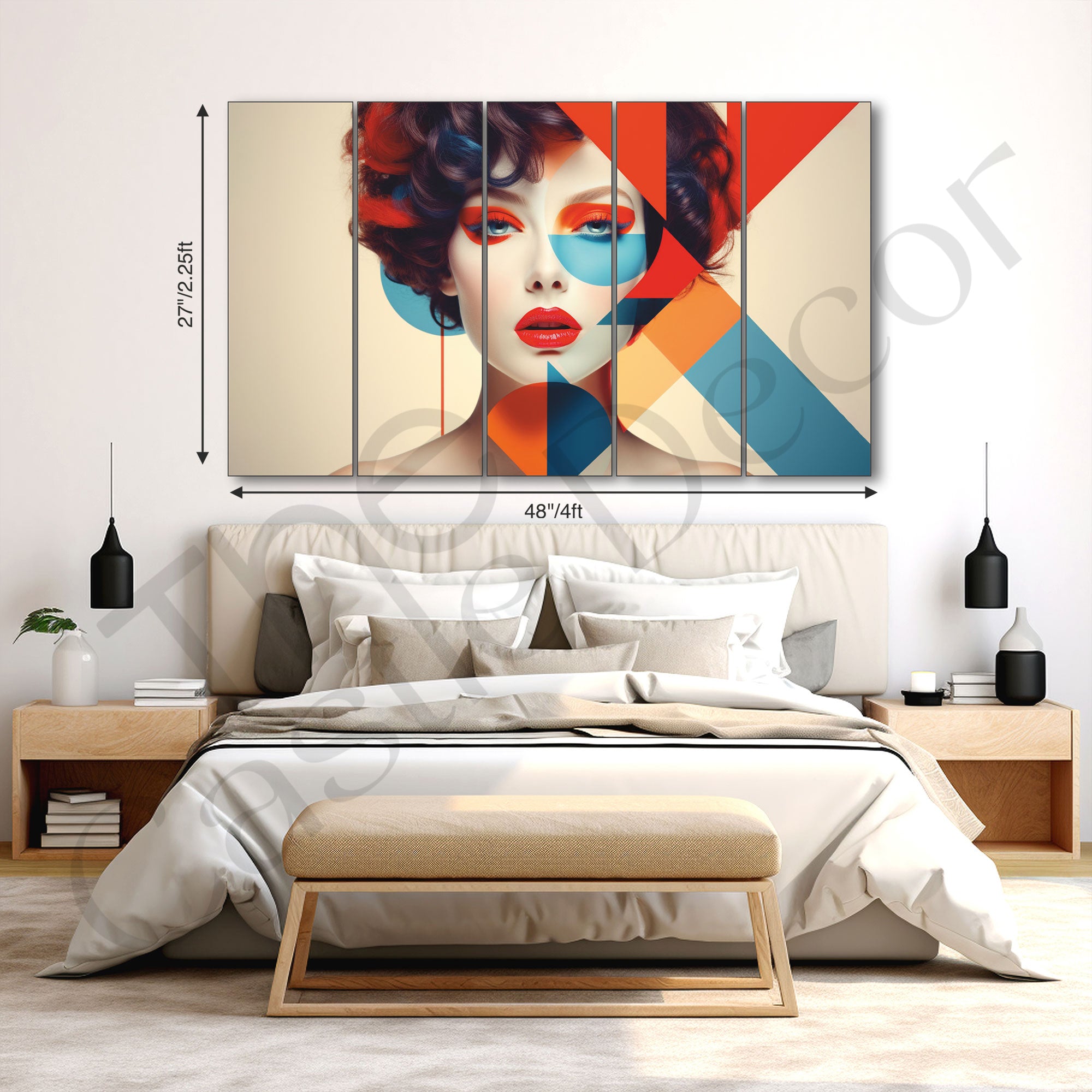Woman Abstract Painting with frame Big Size Wall Art for living room,Bedroom,Drawing room,Hotels