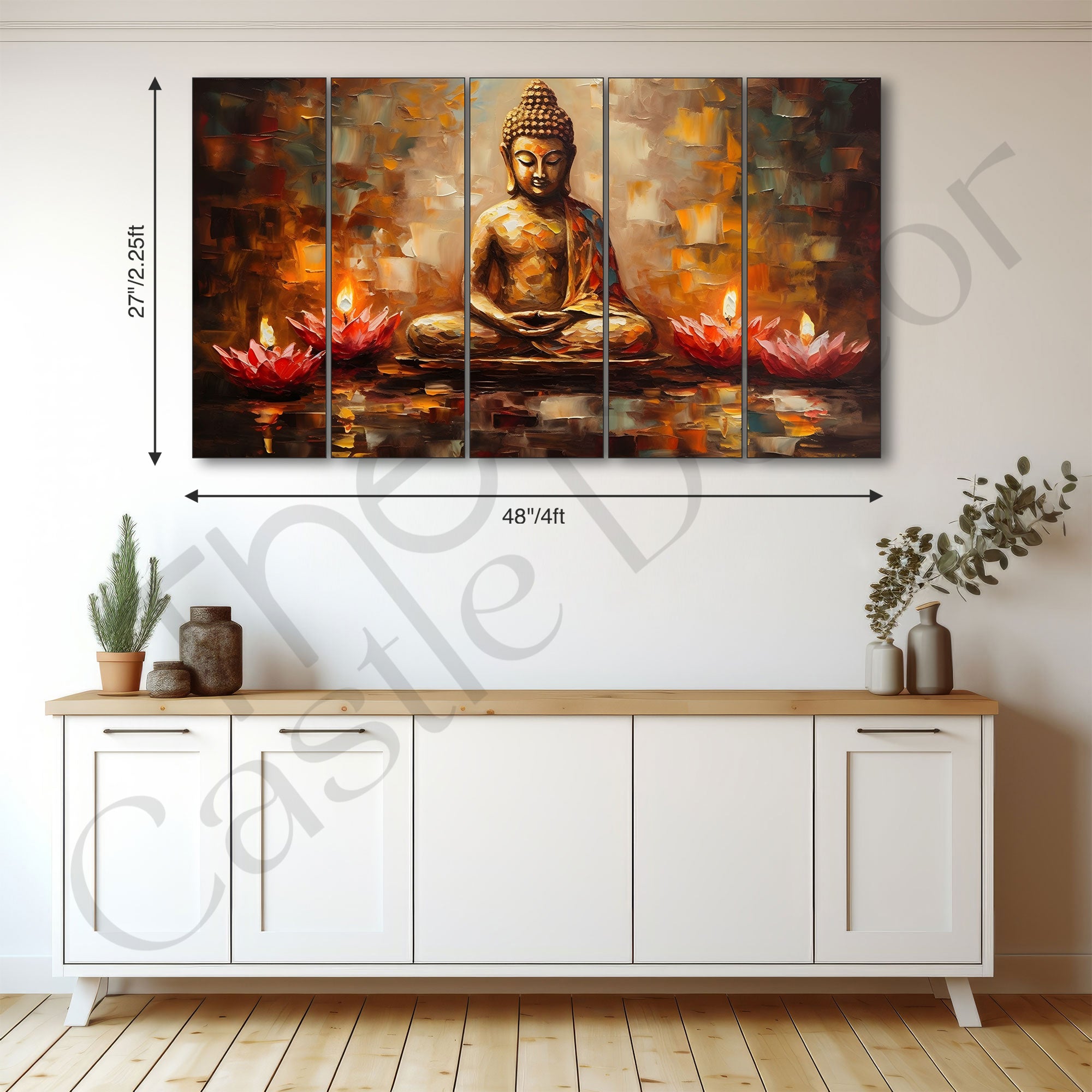 Lord Budha Painting with frame Big Size Wall Art for living room,Bedroom,Drawing room,Hotels