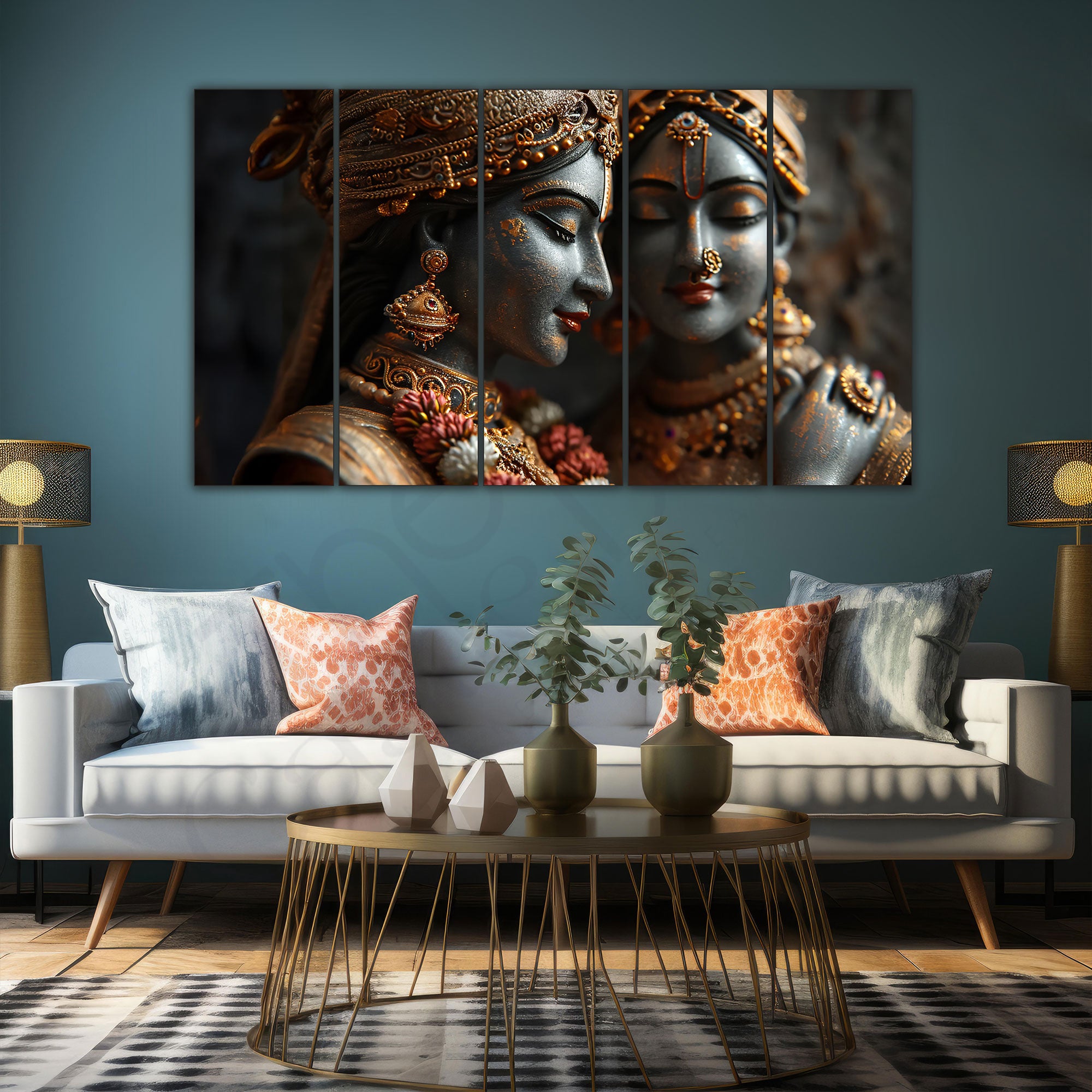 Radha Krishan Painting with frame Big Size Wall Art for living room,Bedroom,Drawing room,Hotels