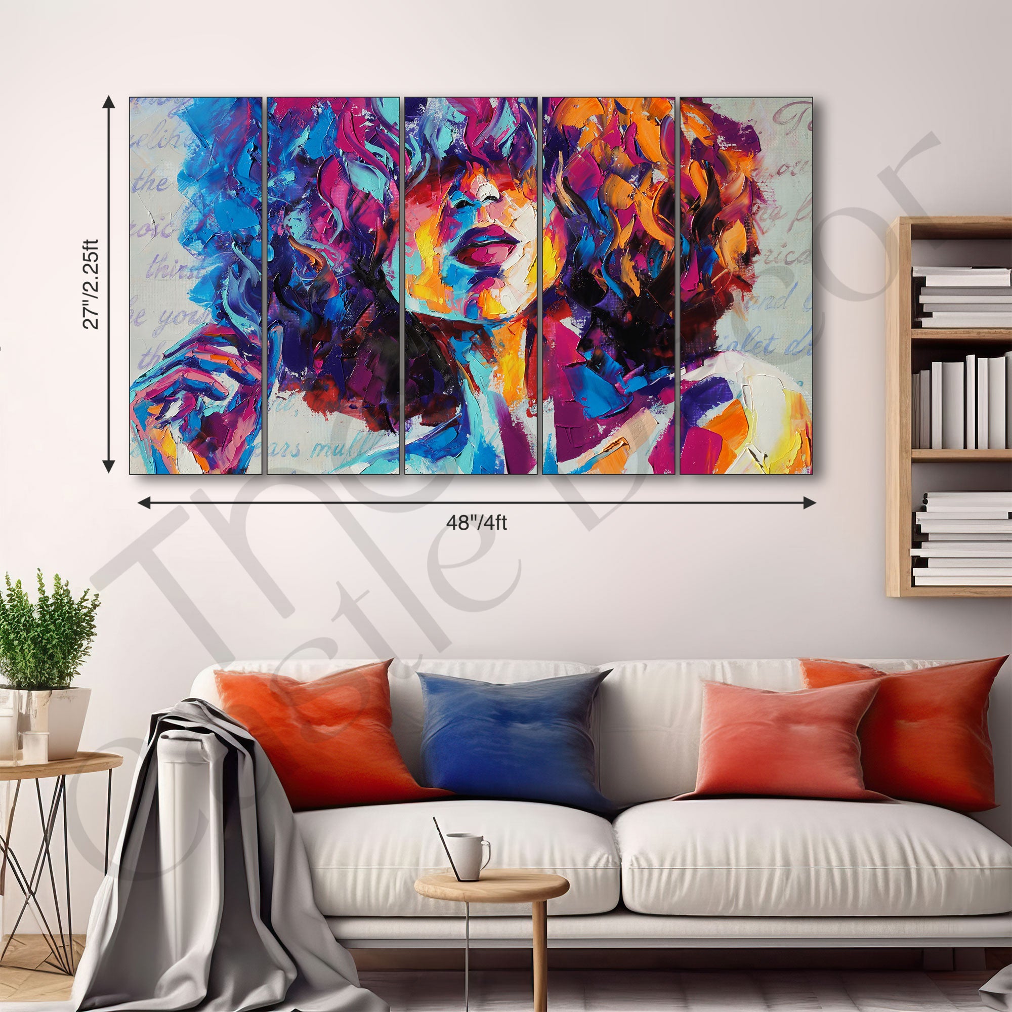 Woman Abstract Painting with frame Big Size Wall Art for living room,Bedroom,Drawing room,Hotels