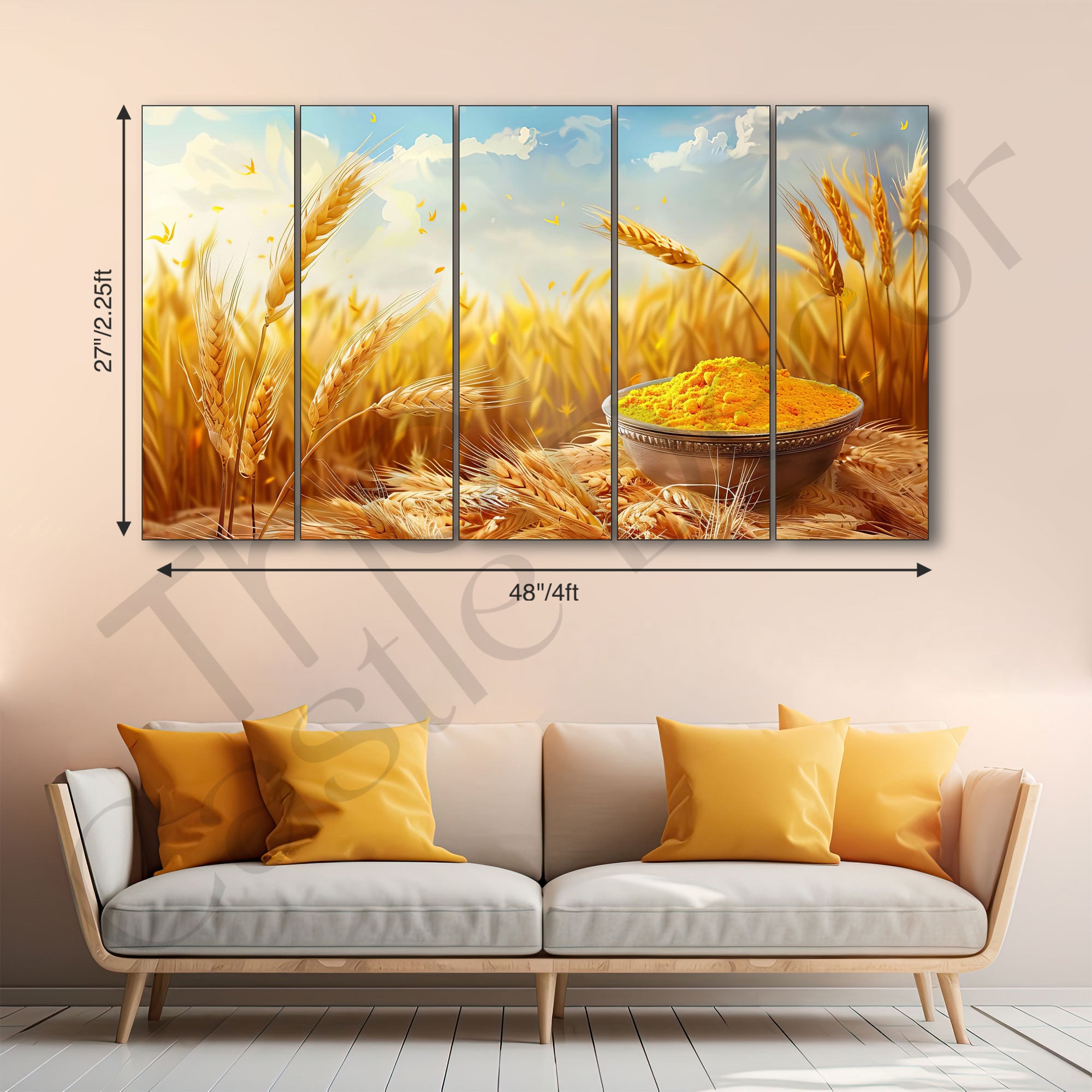 Wheat Painting with frame Big Size Wall Art for living room,Bedroom,Drawing room,Hotels