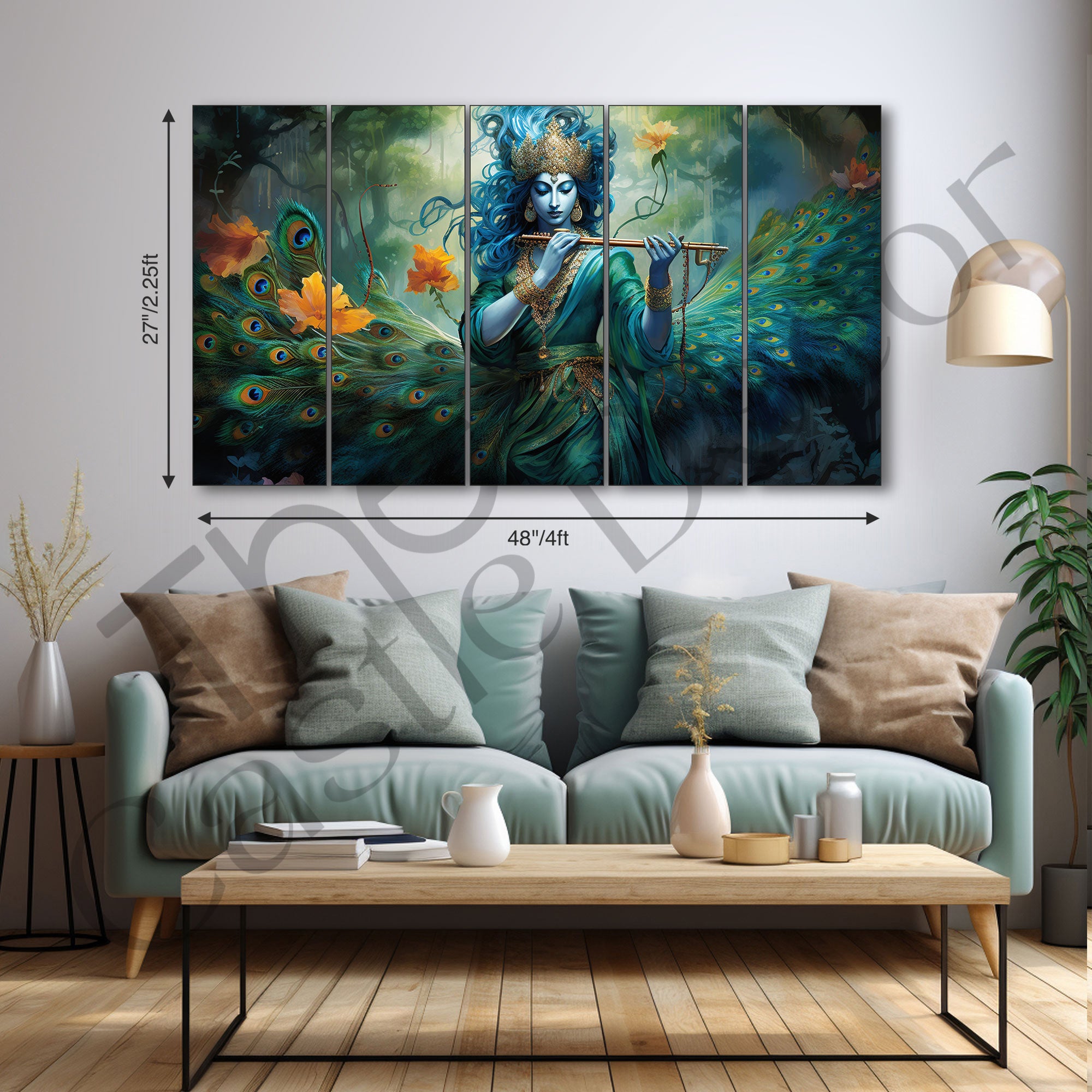 Krishna Ji Painting with frame Big Size Wall Art for living room,Bedroom,Drawing room,Hotels