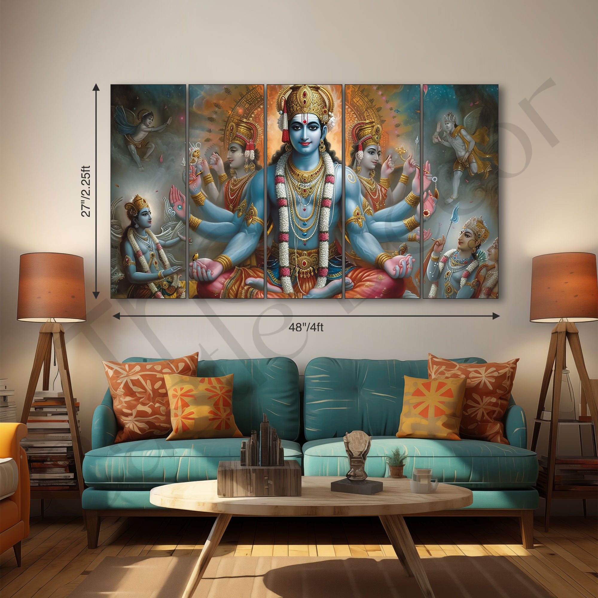 Brahma ji Painting with frame Big Size Wall Art for living room,Bedroom,Drawing room,Hotels