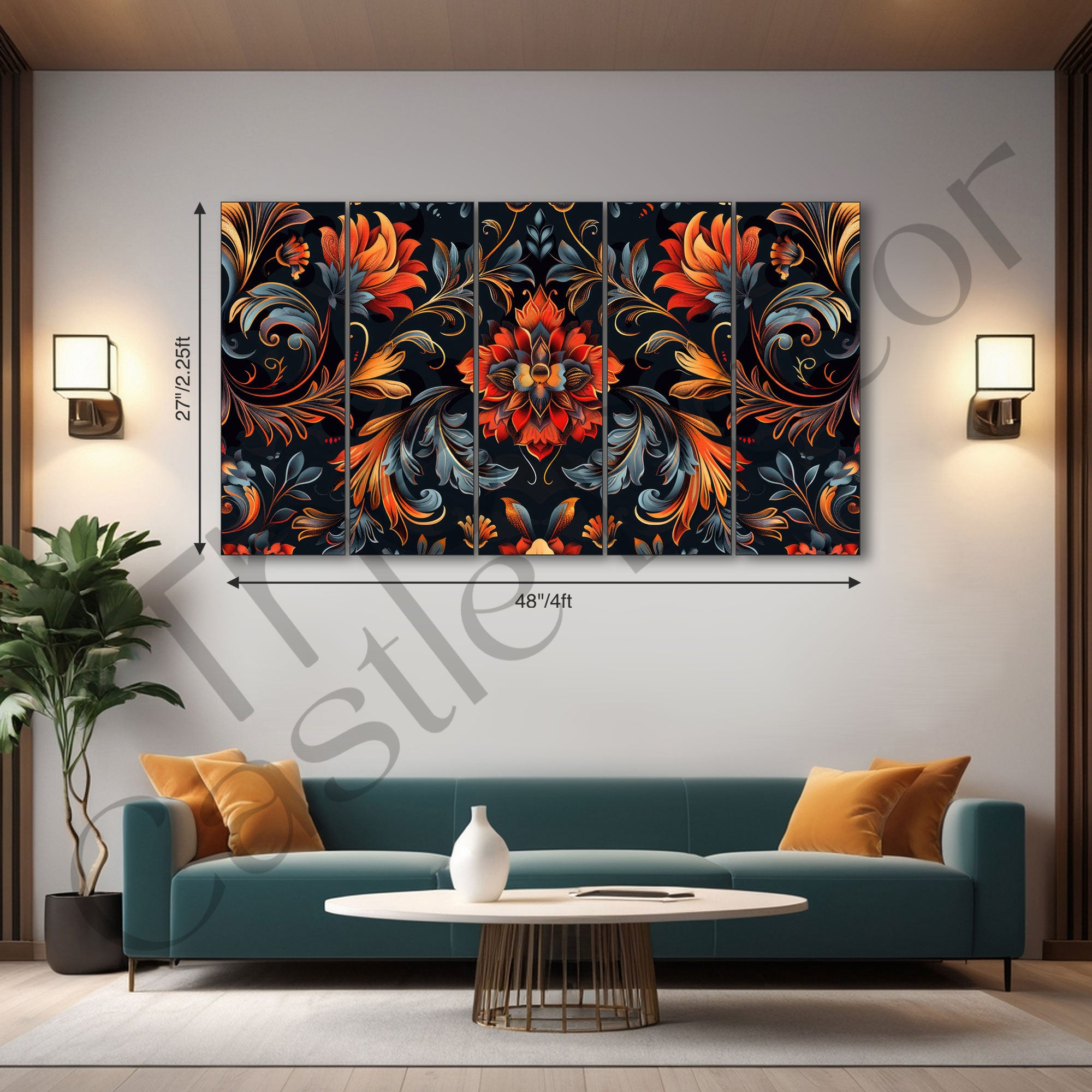 Flower Painting with frame Big Size Wall Art for living room,Bedroom,Drawing room,Hotels