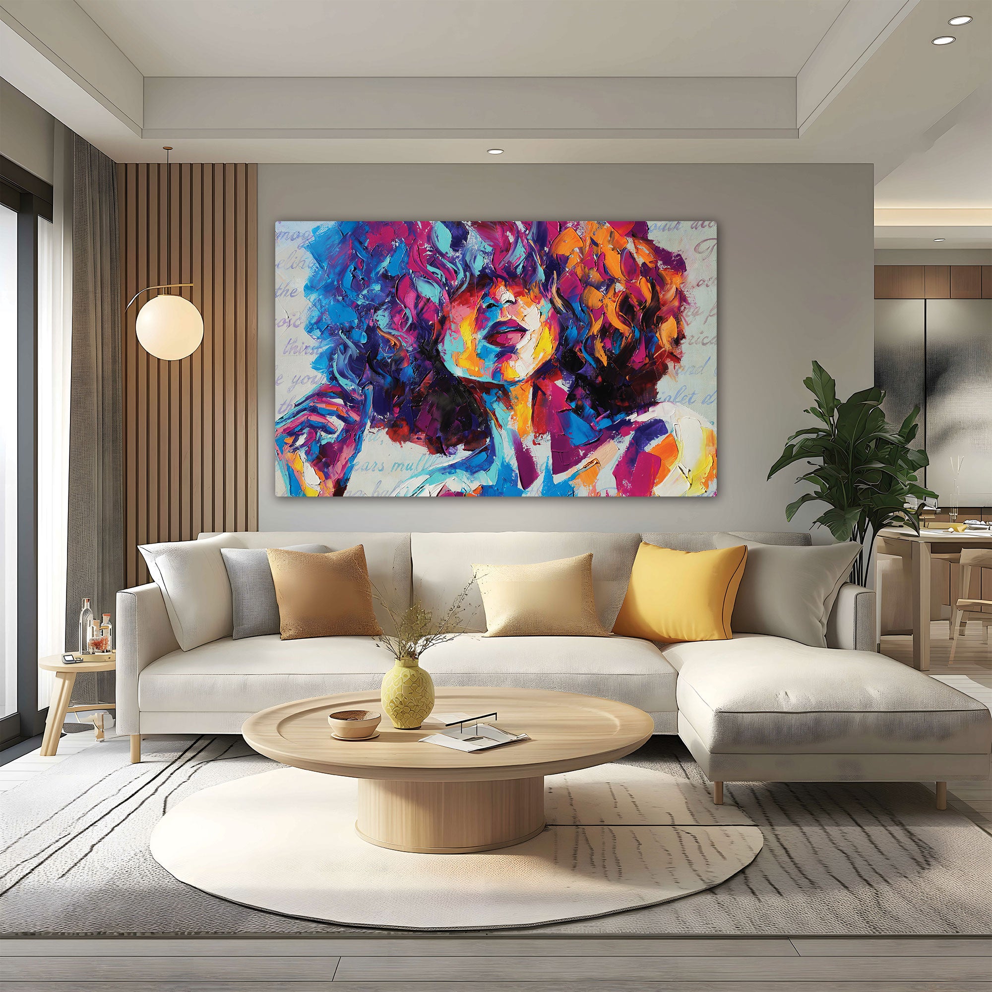 Woman faceAbstract Canvas painting with frame Big Size Wall Art for living room,Bedroom,Drawing room,Hotels