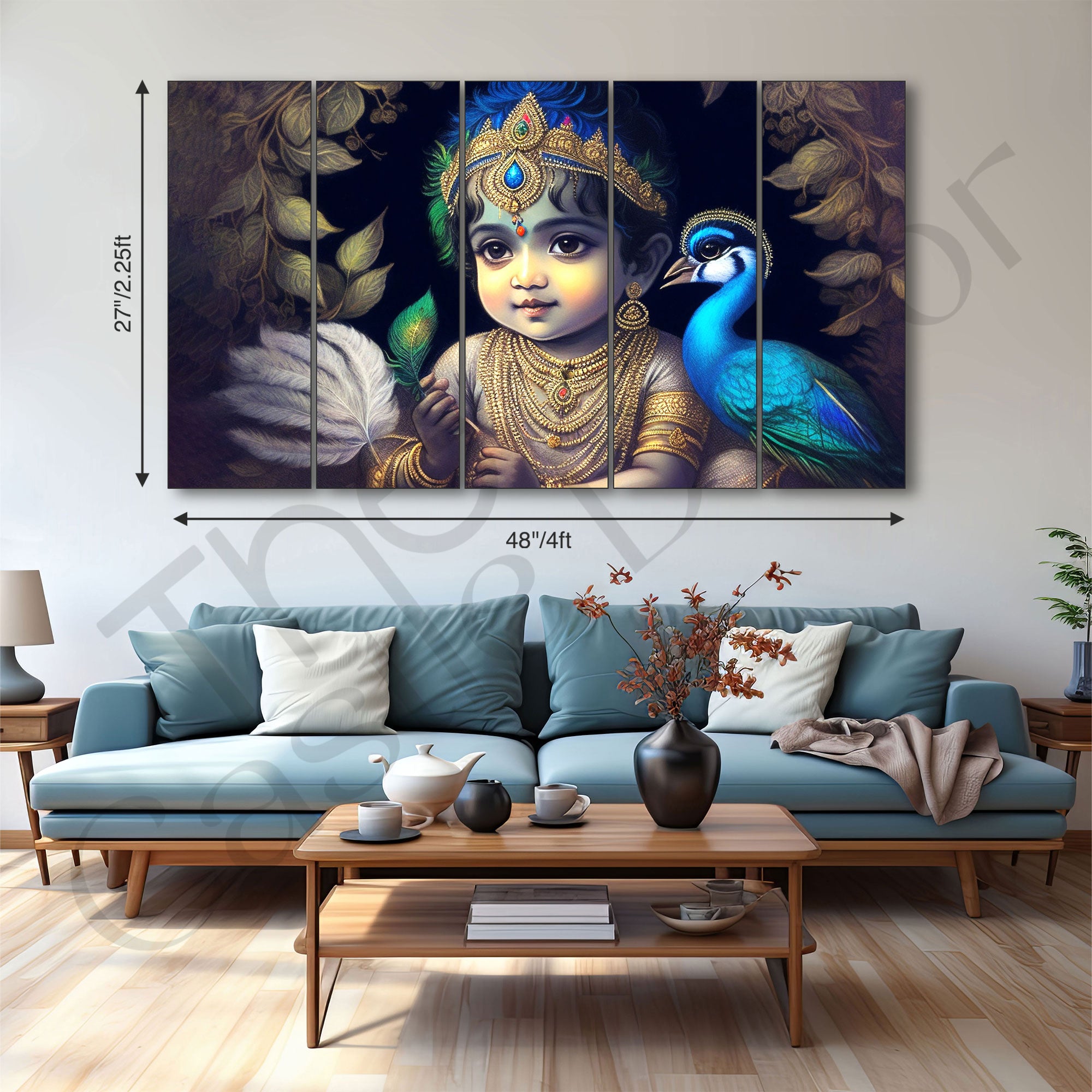 Bal Gopal Painting with frame Big Size Wall Art for living room,Bedroom,Drawing room,Hotels