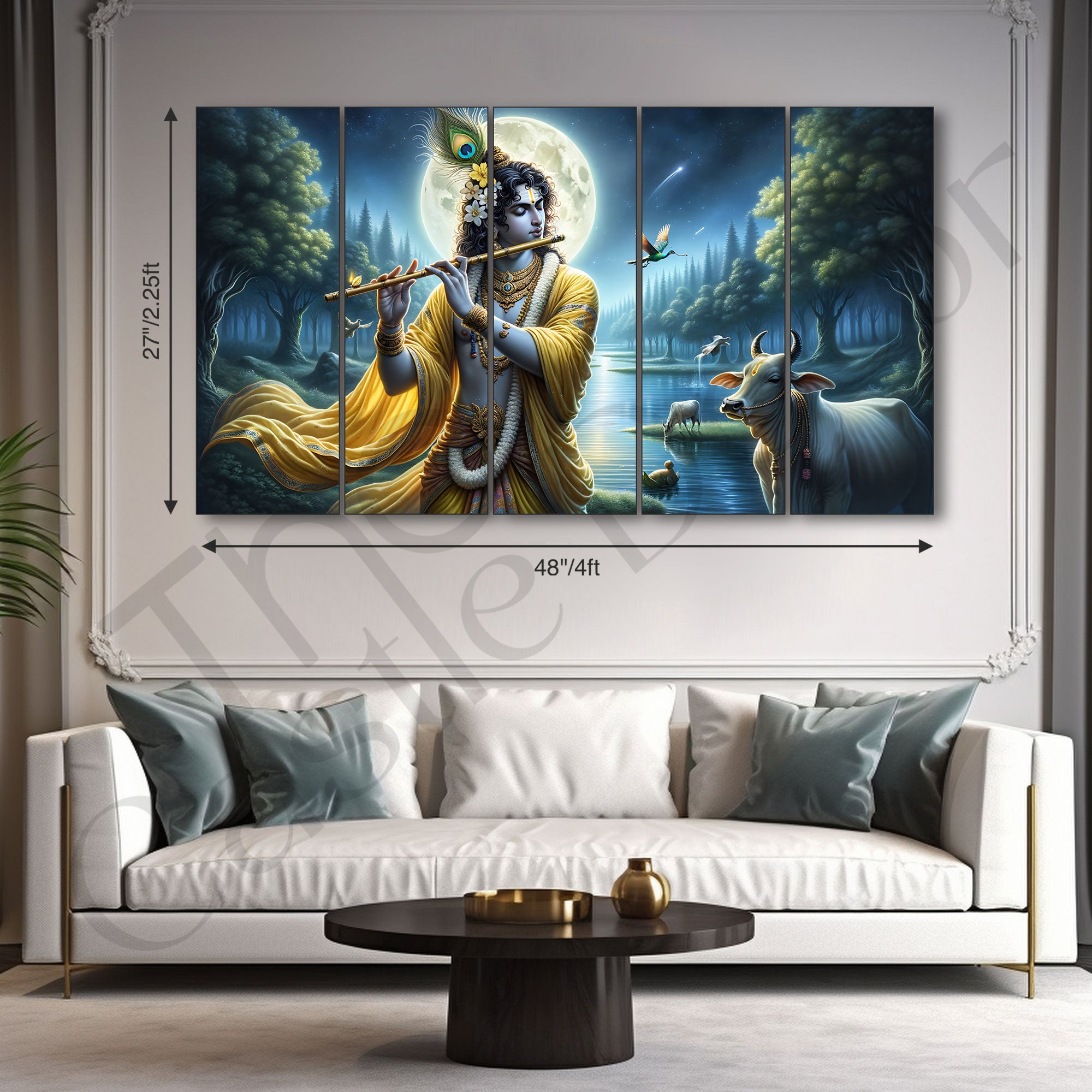 Krishna Ji Painting with frame Big Size Wall Art for living room,Bedroom,Drawing room,Hotels