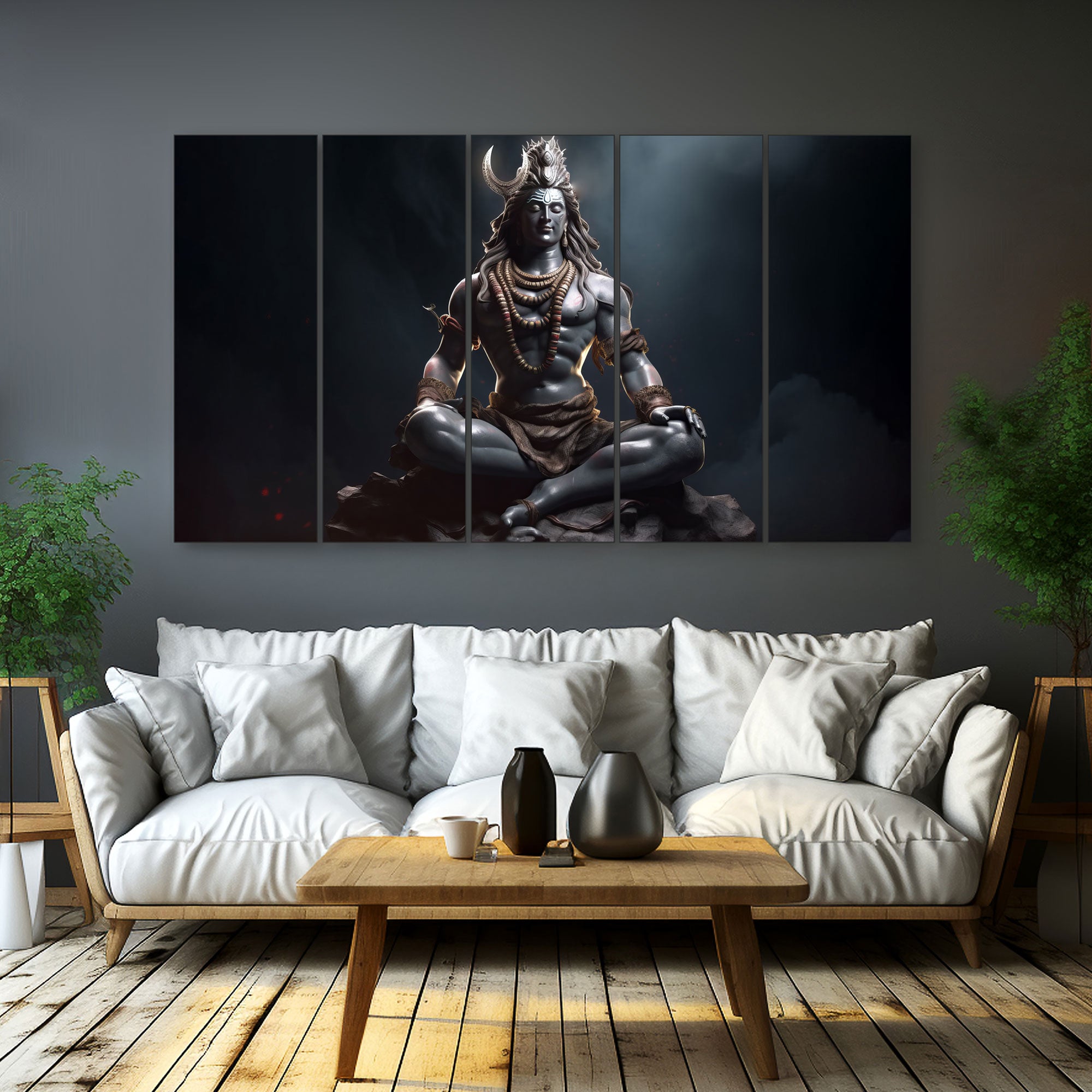 Lord Shiva Painting with frame Big Size Wall Art for living room,Bedroom,Drawing room,Hotels