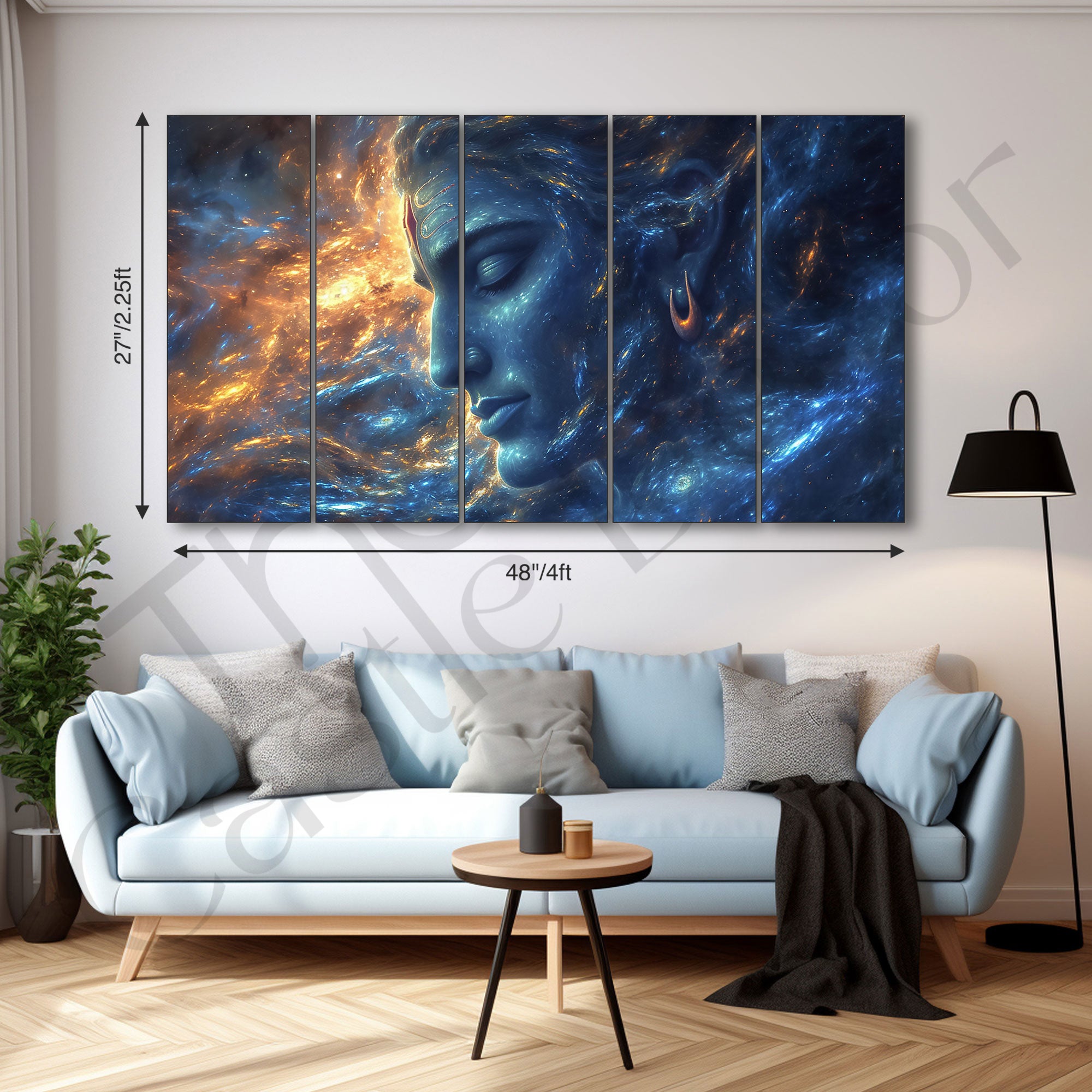 Lord Shiva Painting with frame Big Size Wall Art for living room,Bedroom,Drawing room,Hotels