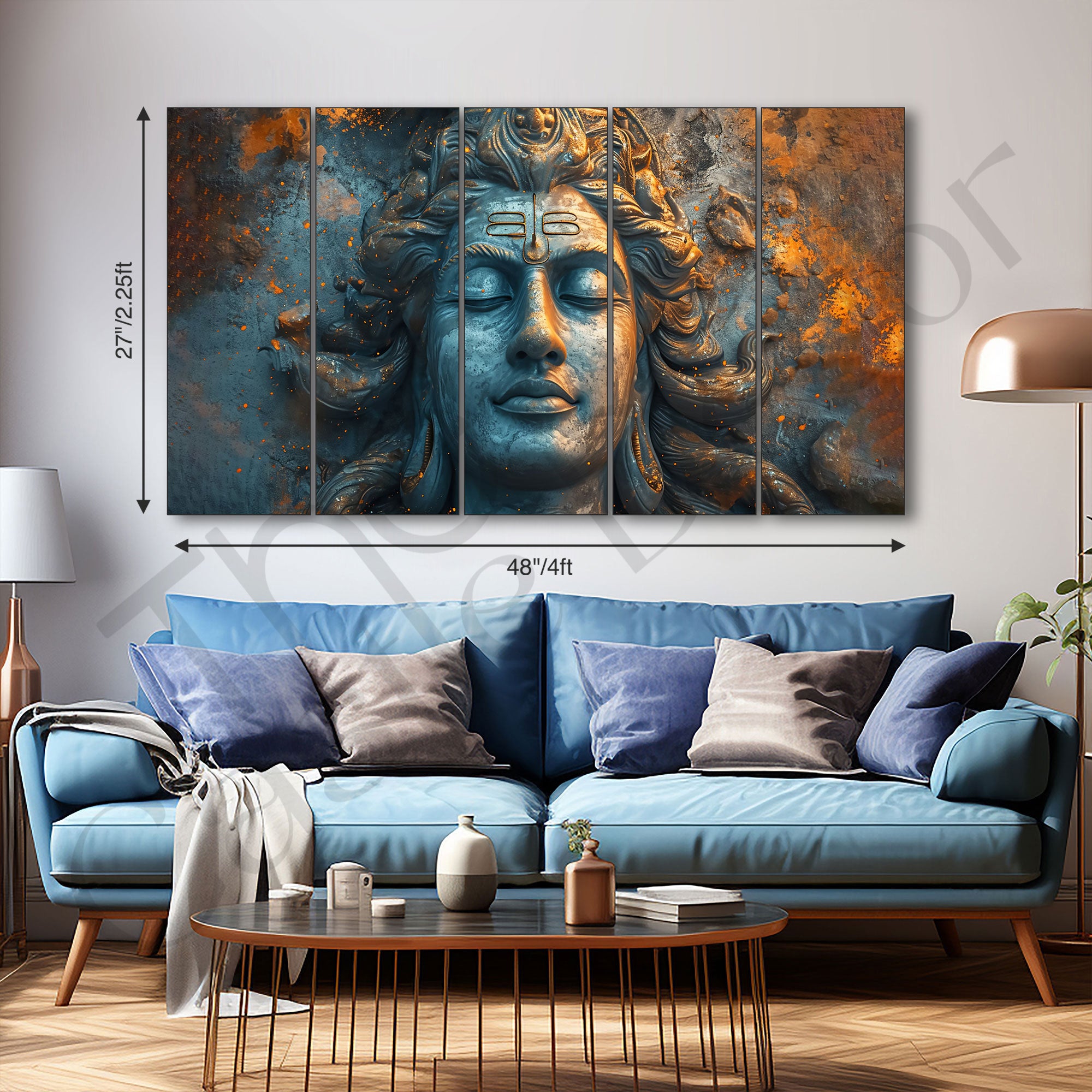 Lord Shiva Painting with frame Big Size Wall Art for living room,Bedroom,Drawing room,Hotels