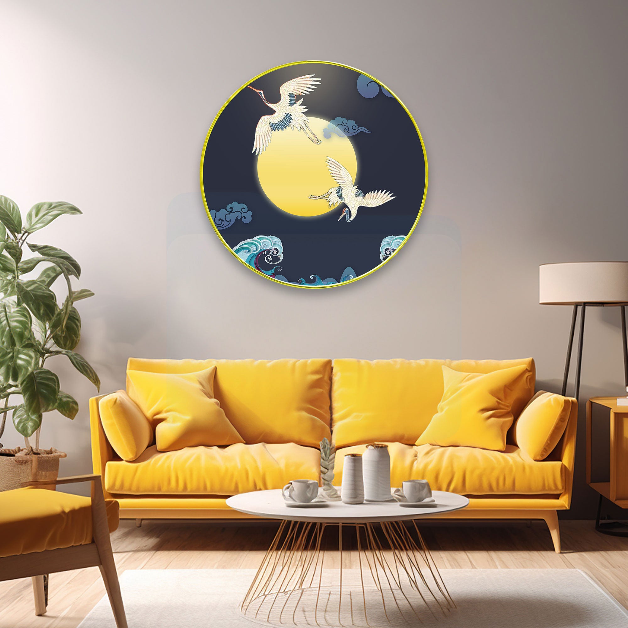 Birds Sparkle Wooden Wall Plate for Home Decoration Art-27