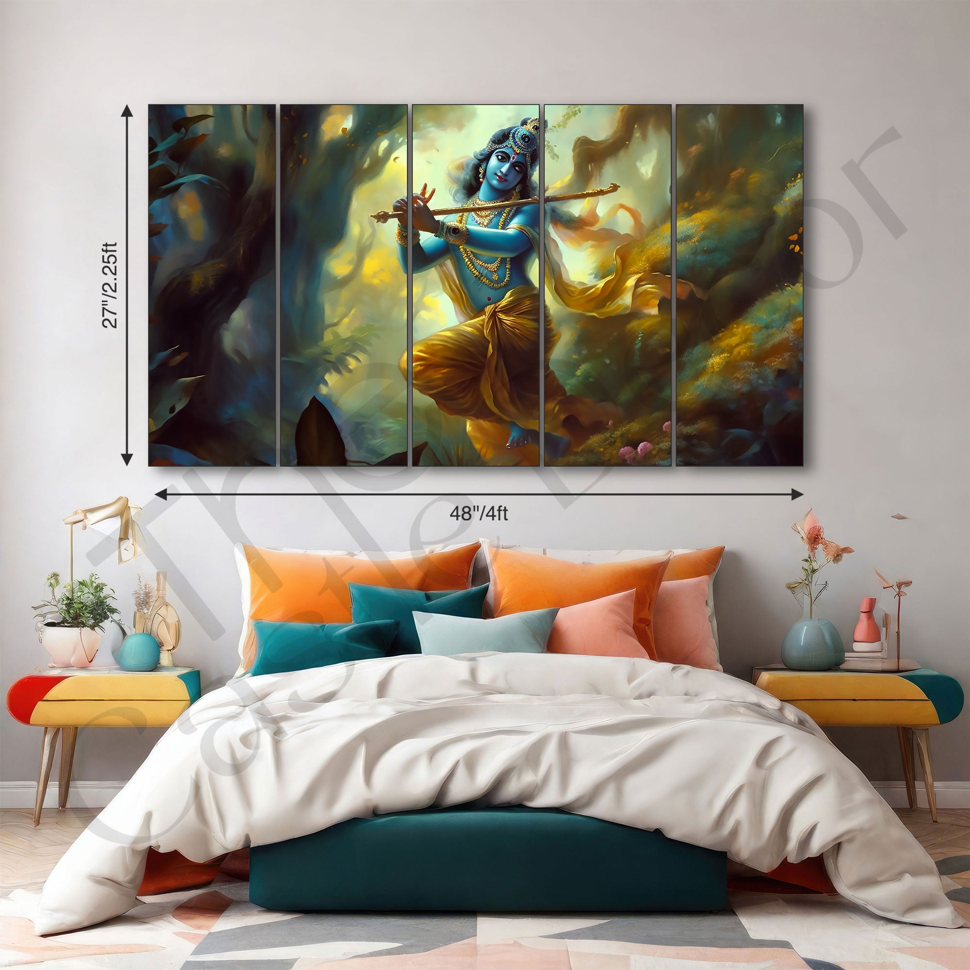 Krishan ji Painting with frame Big Size Wall Art for living room,Bedroom,Drawing room,Hotels