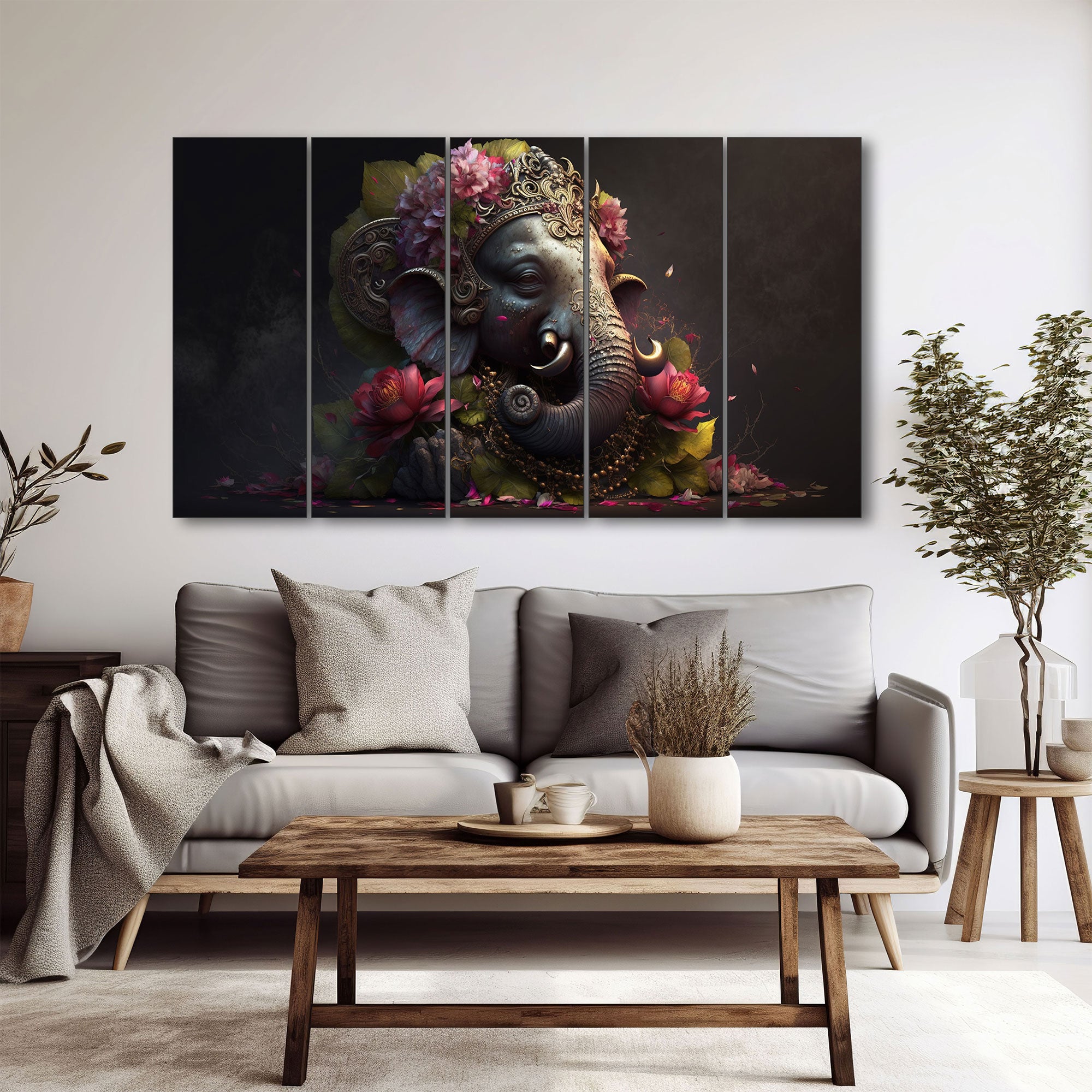 Lord Ganesha Painting with frame Big Size Wall Art for living room,Bedroom,Drawing room,Hotels