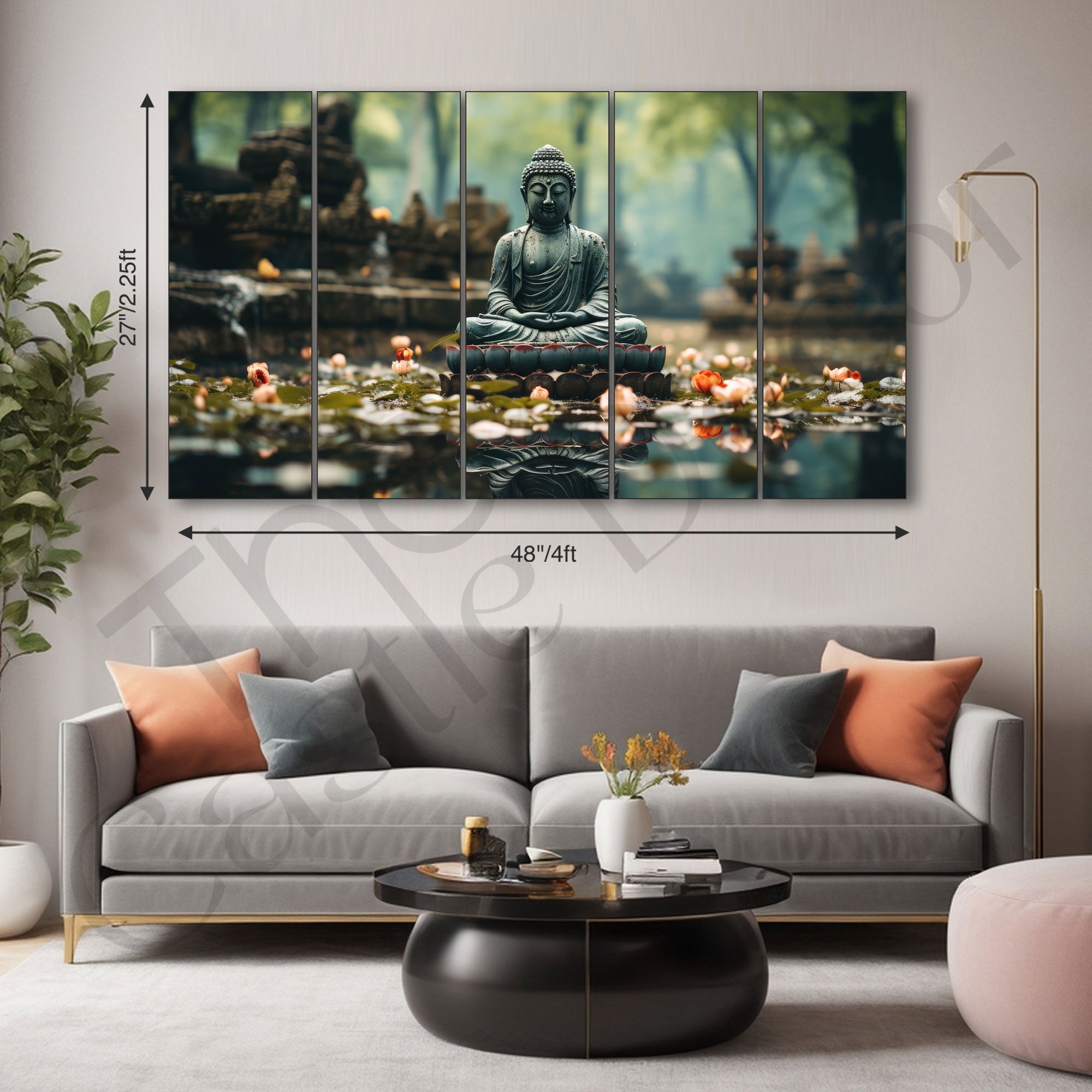 Lord Budha Painting with frame Big Size Wall Art for living room,Bedroom,Drawing room,Hotels