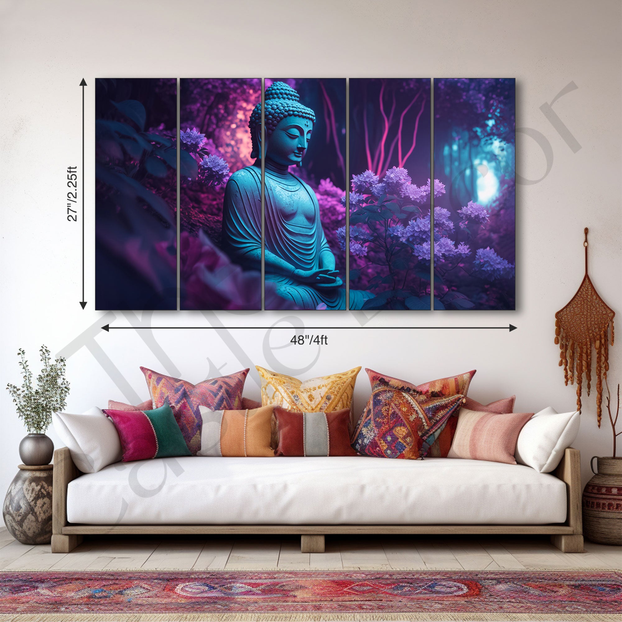 Lord Budha Painting with frame Big Size Wall Art for living room,Bedroom,Drawing room,Hotels