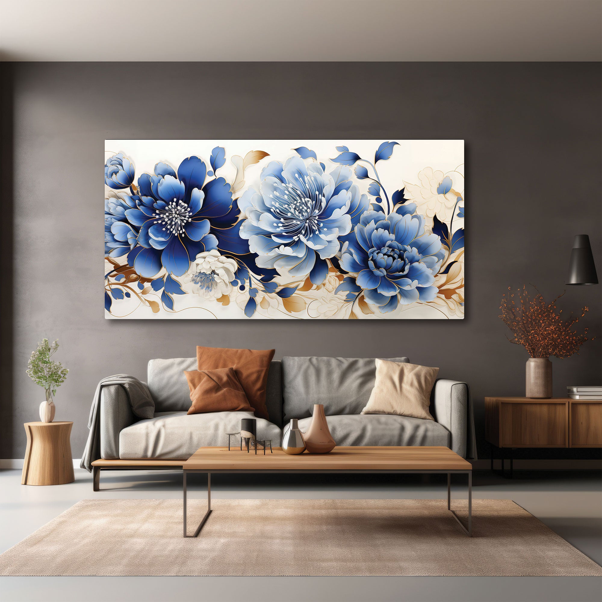 FlowerAbstract Canvas painting with frame Big Size Wall Art for living room,Bedroom,Drawing room,Hotels